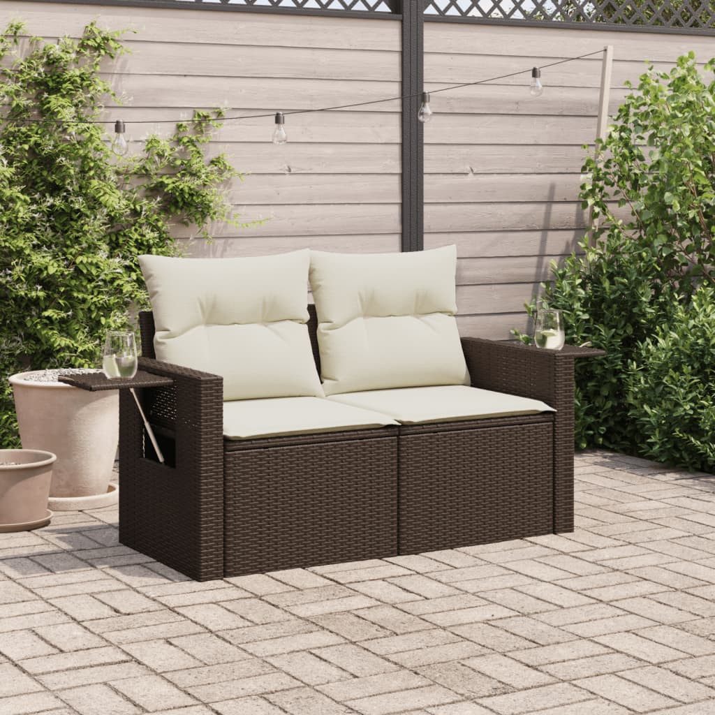 vidaXL Loungesofa Gartensofa mit Kissen 2-Sitzer günstig online kaufen