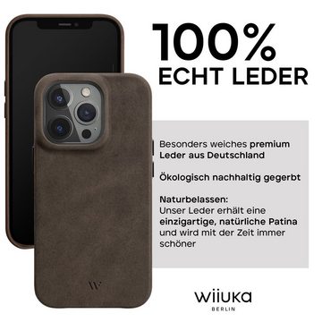 wiiuka Smartphone-Hülle skiin MORE Handyhülle für iPhone 14 Pro Max, Handgefertigt - Deutsches Leder, Premium Case