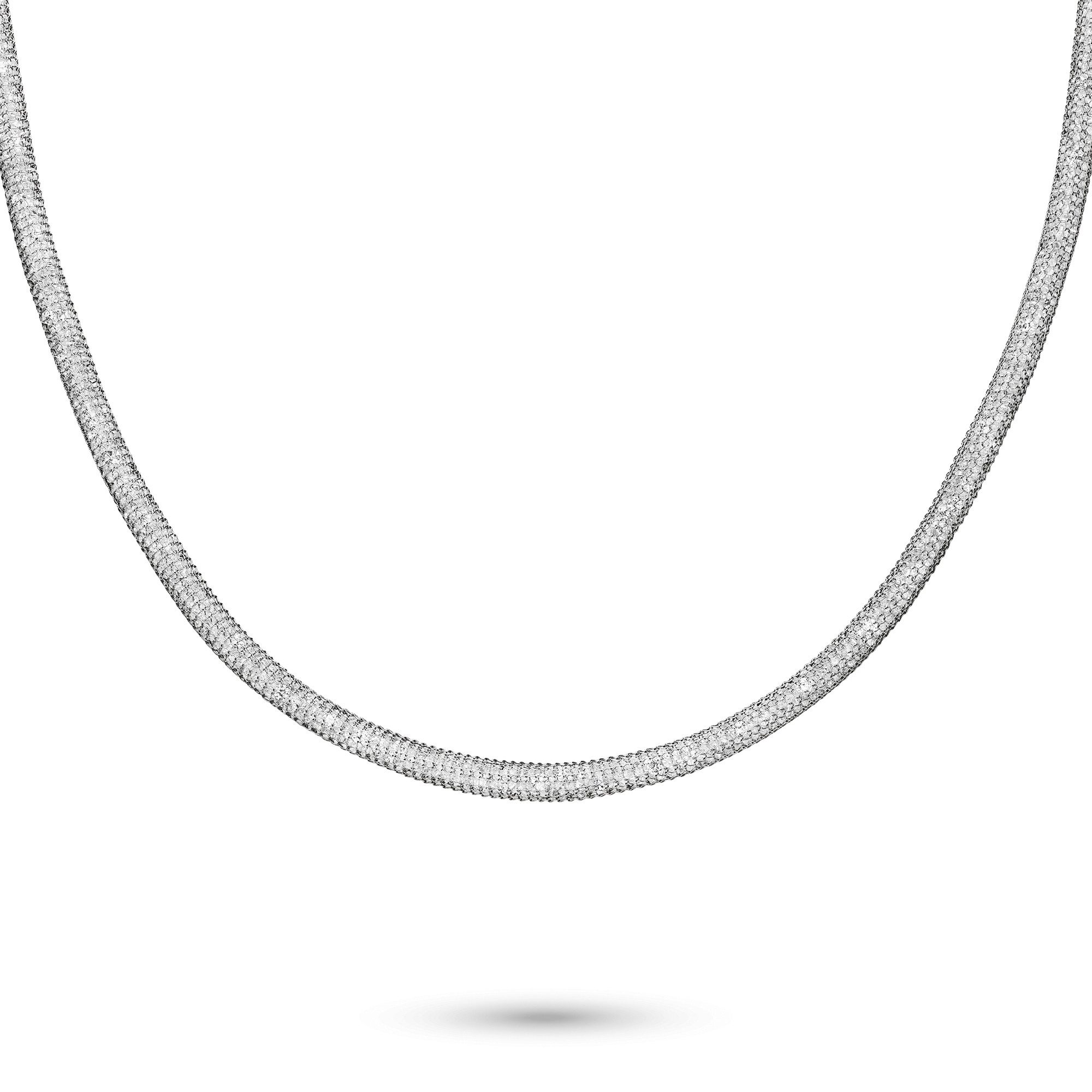 s.Oliver Edelstahlkette Schmuck Geschenk Edelstahl Halskette Sparkle Mesh, mit Zirkonia (synth)