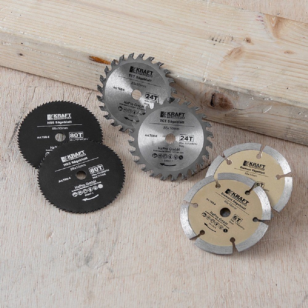 Kraft Werkzeuge Sägeblatt Tauchsägeblatt Set 6-tlg.Kreissägeblätter günstig online kaufen