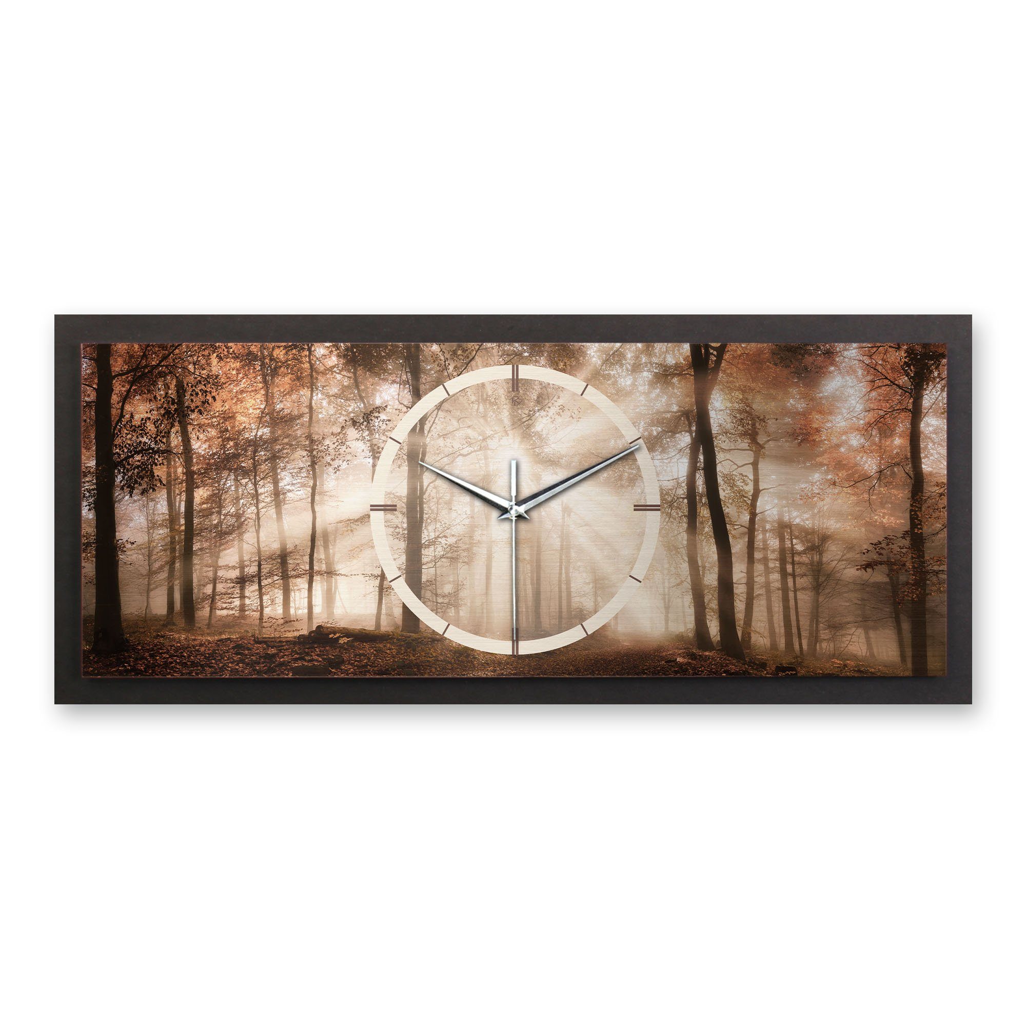 Kreative Feder Wanduhr 3D Designer-Wanduhr Wald (ohne Ticken; Funk- oder Quarzuhrwerk; elegant, außergewöhnlich, modern)