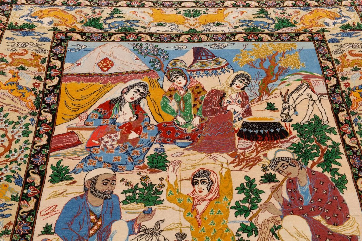 Seidenkette mm Orientteppich 120x175 rechteckig, Nain 6 Handgeknüpfter Isfahan Orientteppich, Höhe: Trading,
