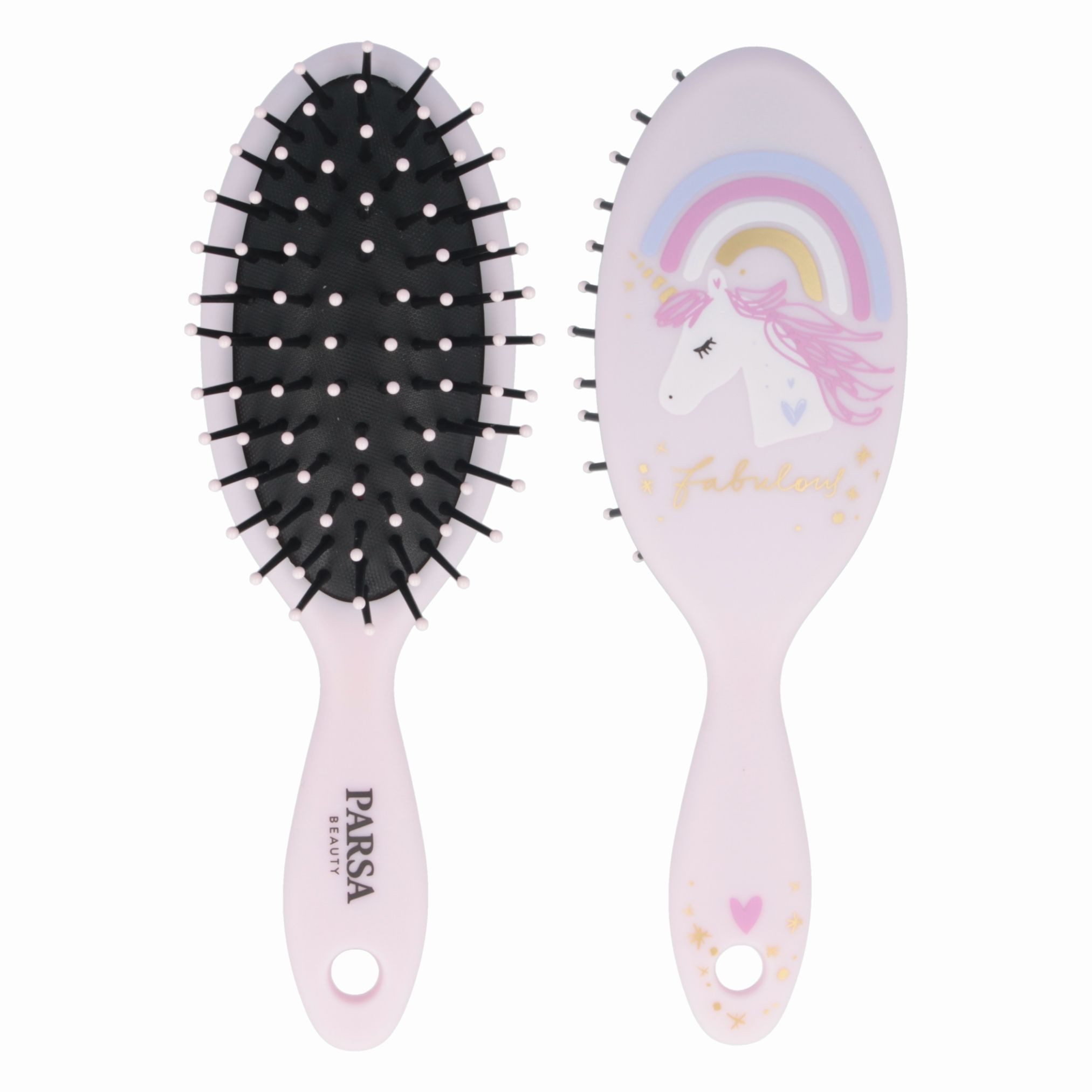 PARSA Beauty Haarbürste Kids Haarbürste Einhorn Regenbogen, sanftes Entwirren ohne Ziepen