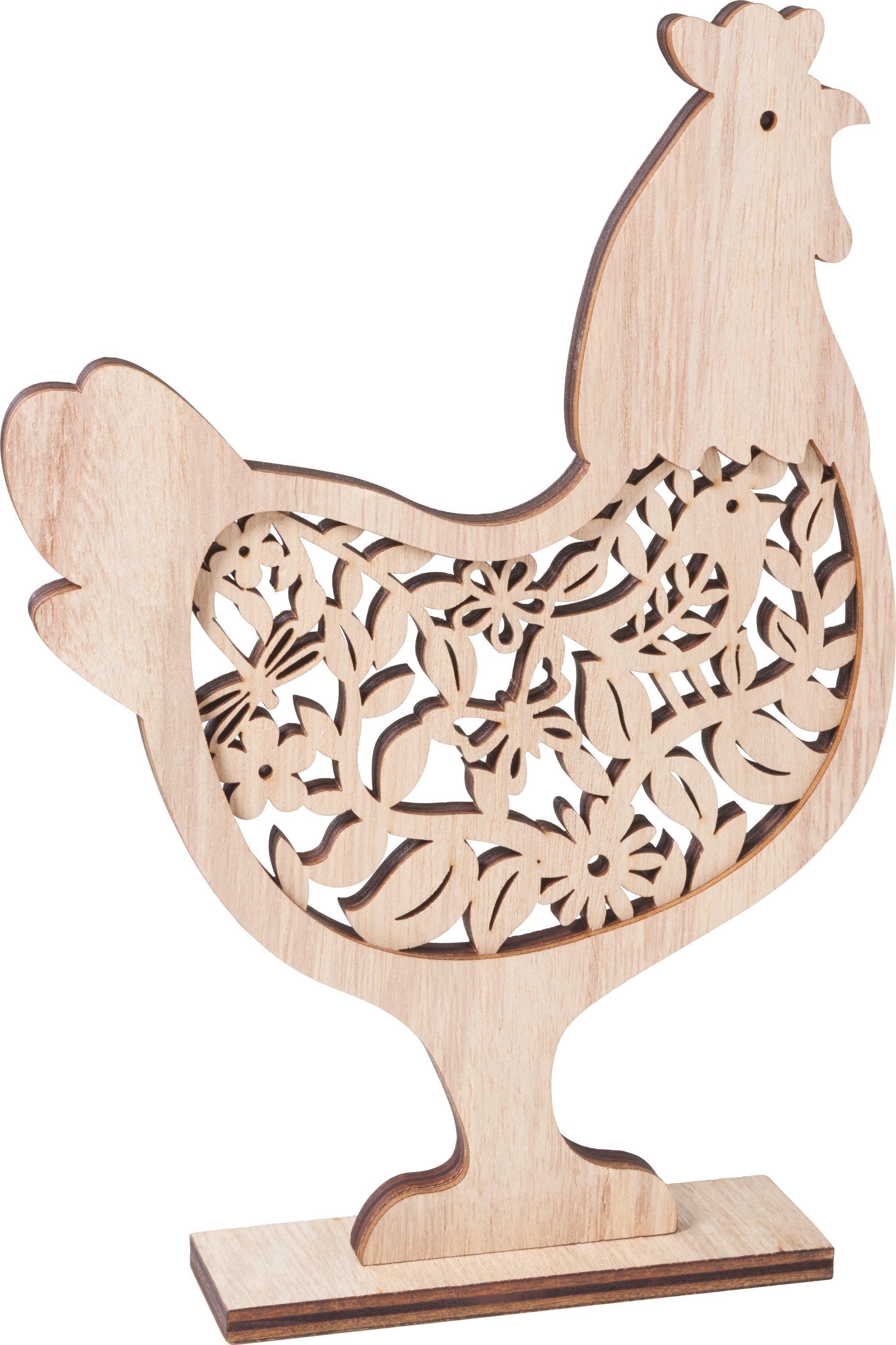 VBS Dekoobjekt Holz-Steckmotiv Huhn, 2-tlg. 16 cm x 23 cm