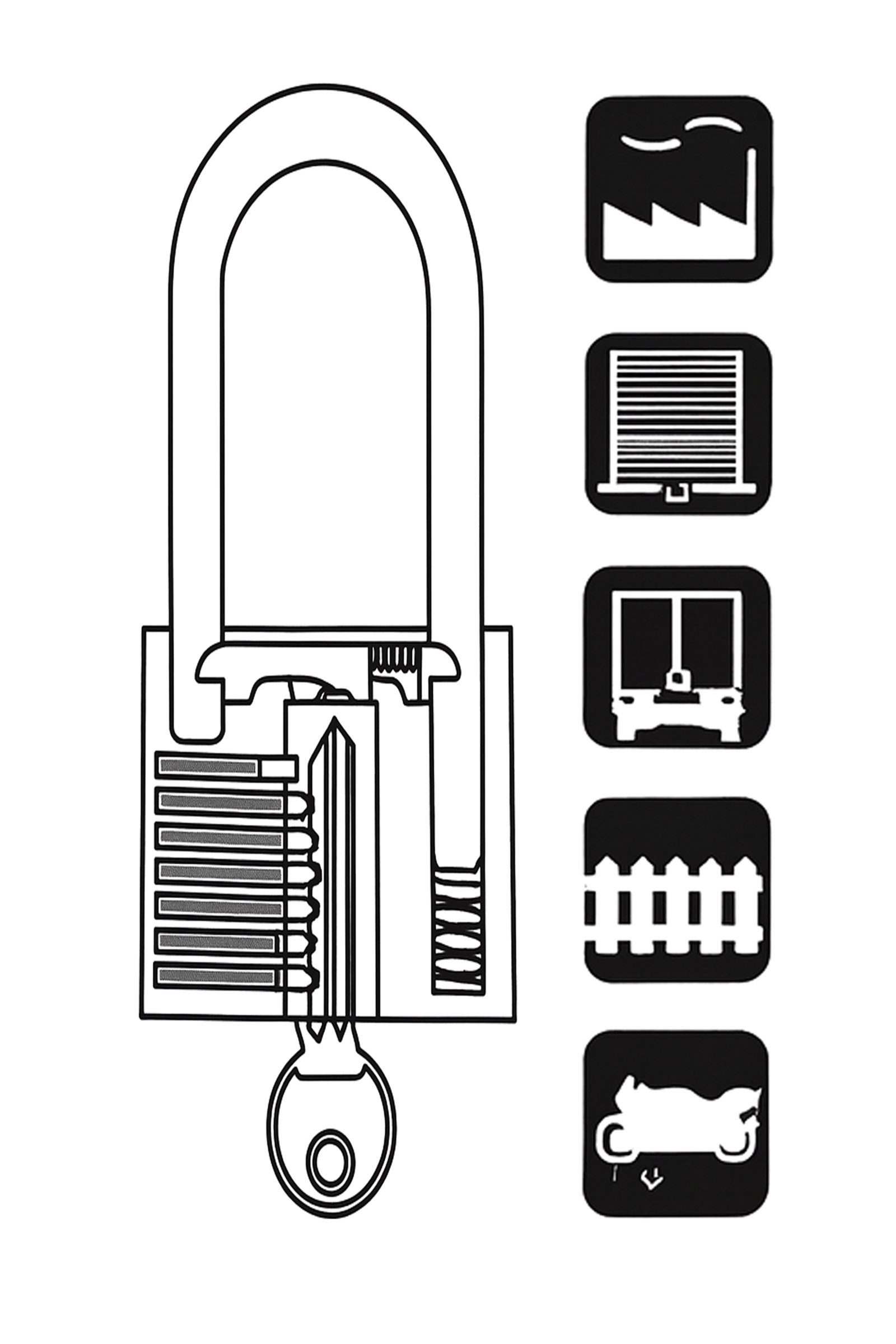 Toko Vorhängeschloss 1 Vorhängeschloss + 6 Schlüssel hoher Bügel gehärtetem Metall, (Packung, 1-tlg), 6 Schlüsseln je Schloss bietet Flexibilität – Bild 3 von 3