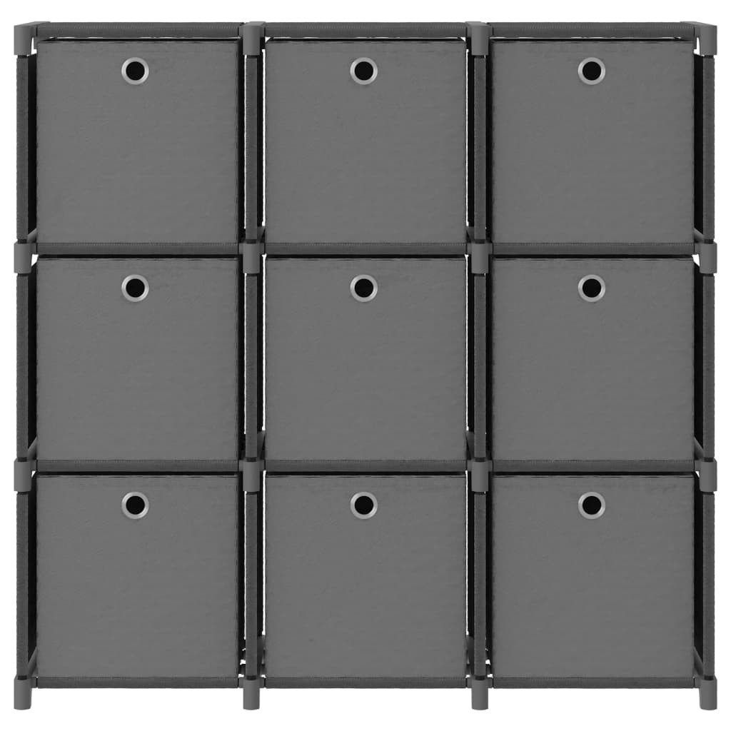 vidaXL Regalwürfel, Würfelregal mit 9 Boxen Grau 103x30x107,5 cm Stoff