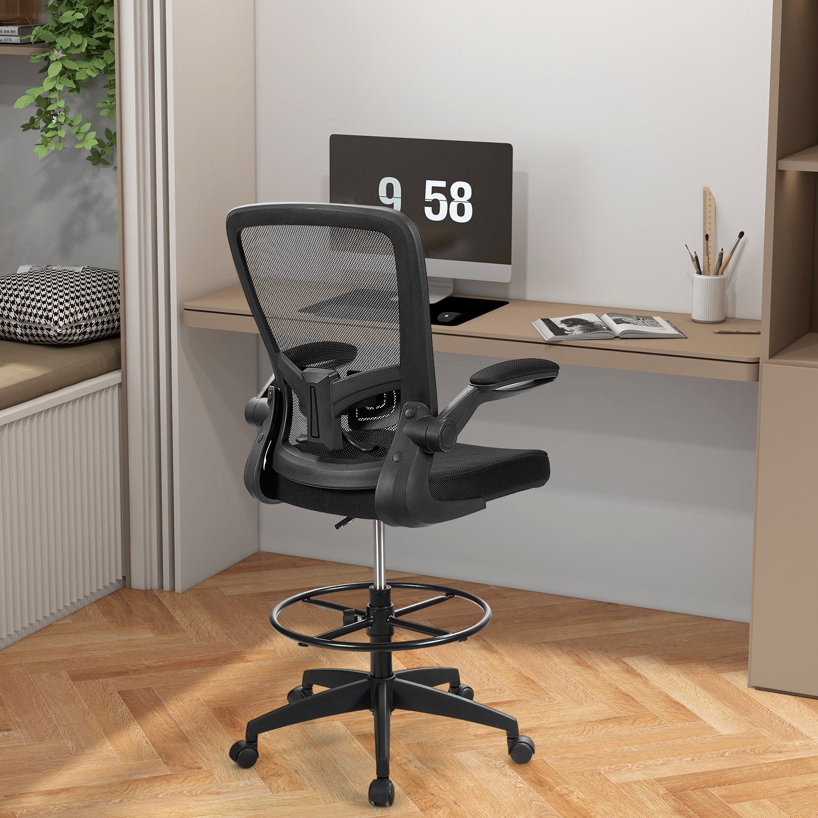 COSTWAY Bürostuhl, Sitzhöhe 55-75cm verstellbar, bis 120kg, 360° drehbar günstig online kaufen