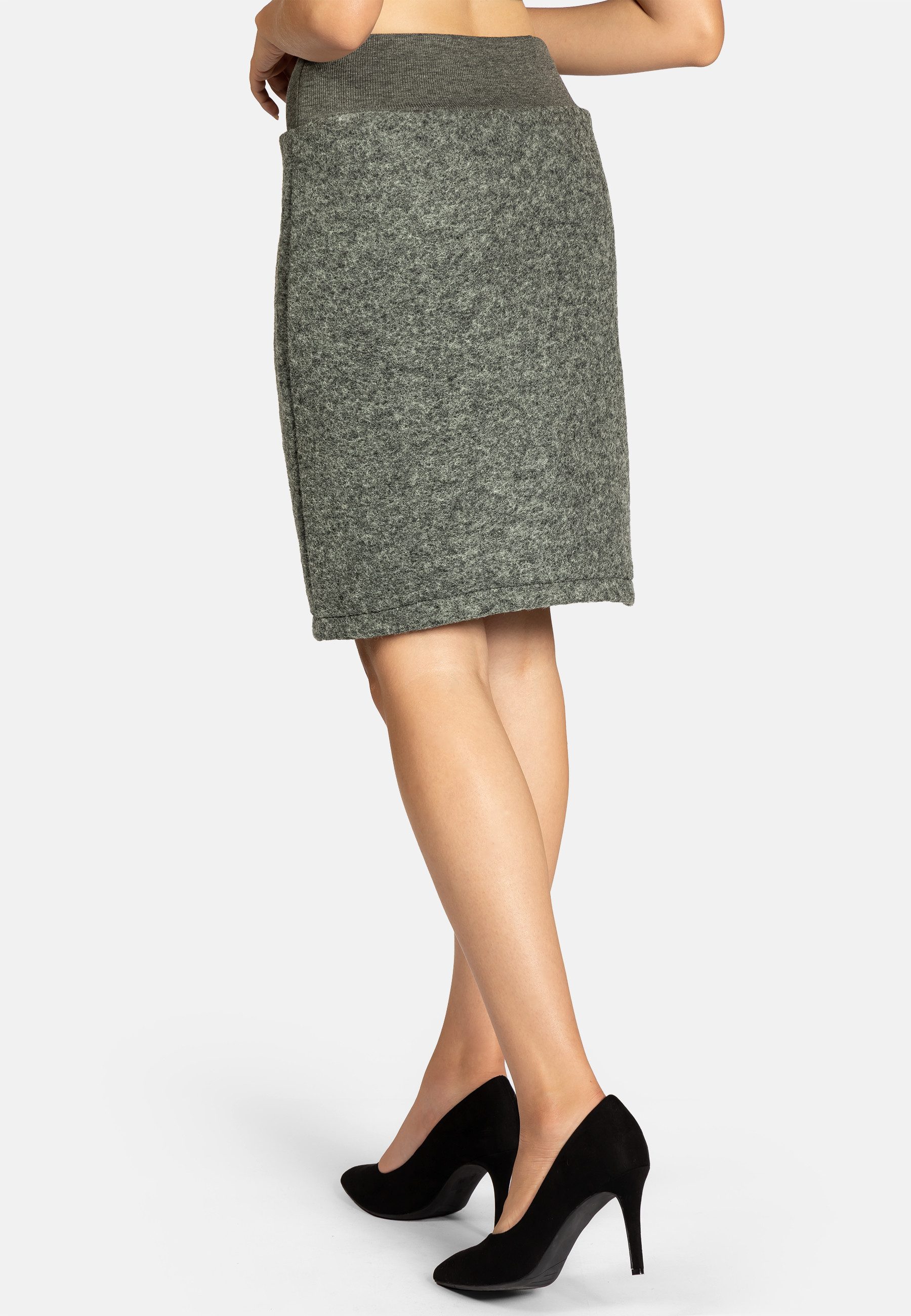 Caspar Bleistiftrock RO031 Damen Winter Bleistift Wollrock knielang