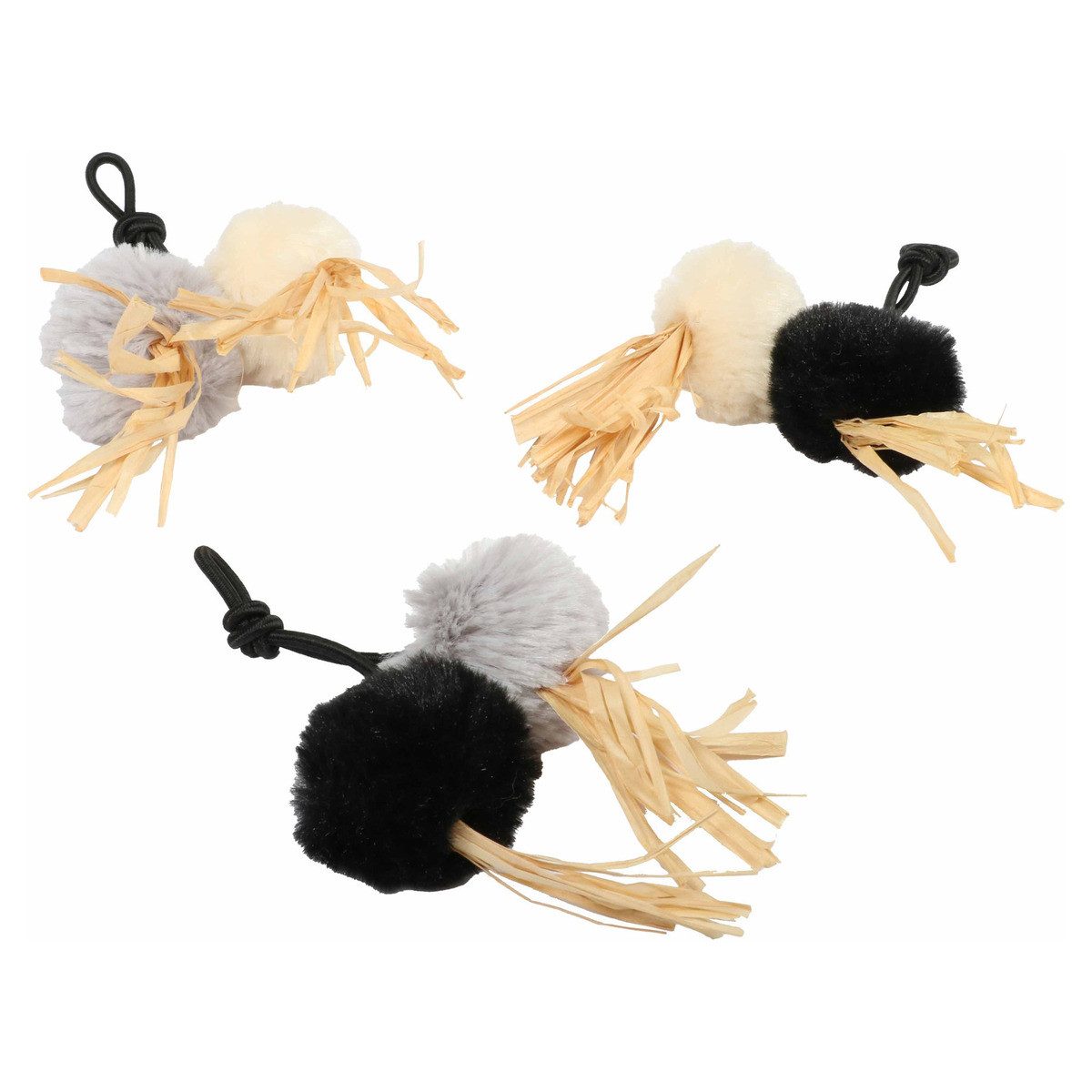 Tierball Katzenspielzeug I Love Happy Cats Bälle Raffia aus Plüsch