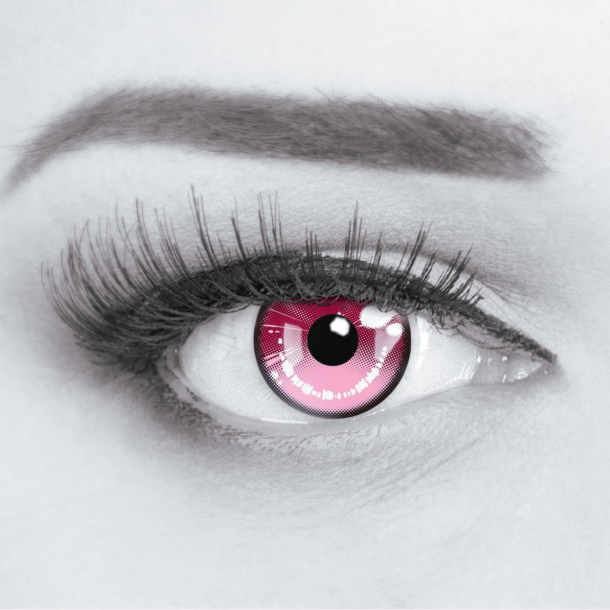MeralenS Motivlinsen Pinke 'Anime Arc 2 Pink' Manga Fun Linsen 1 Paar. Halloween & Cosplay