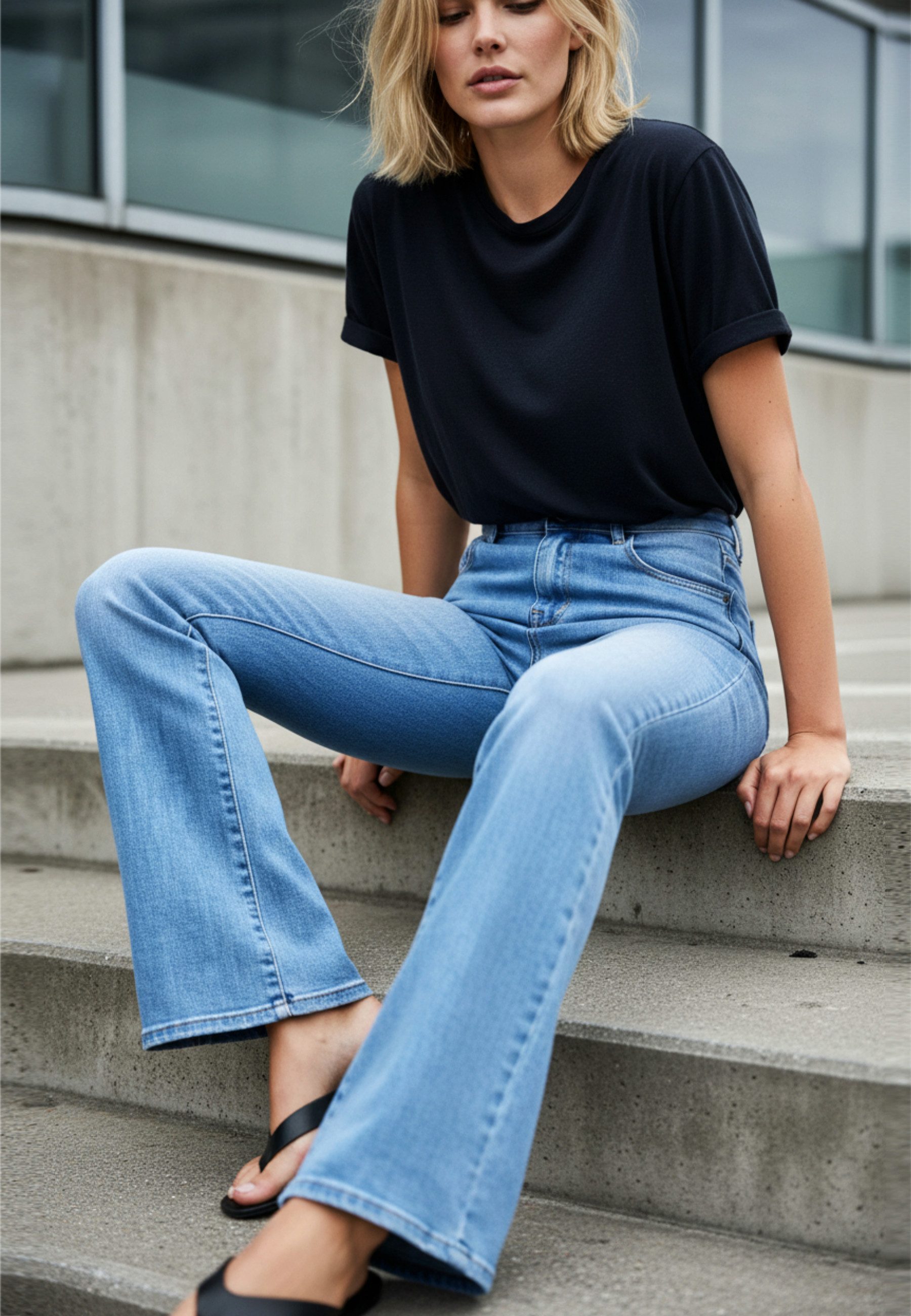 Andijamo-Fashion Schlagjeans RETRO GROOVE Stretch