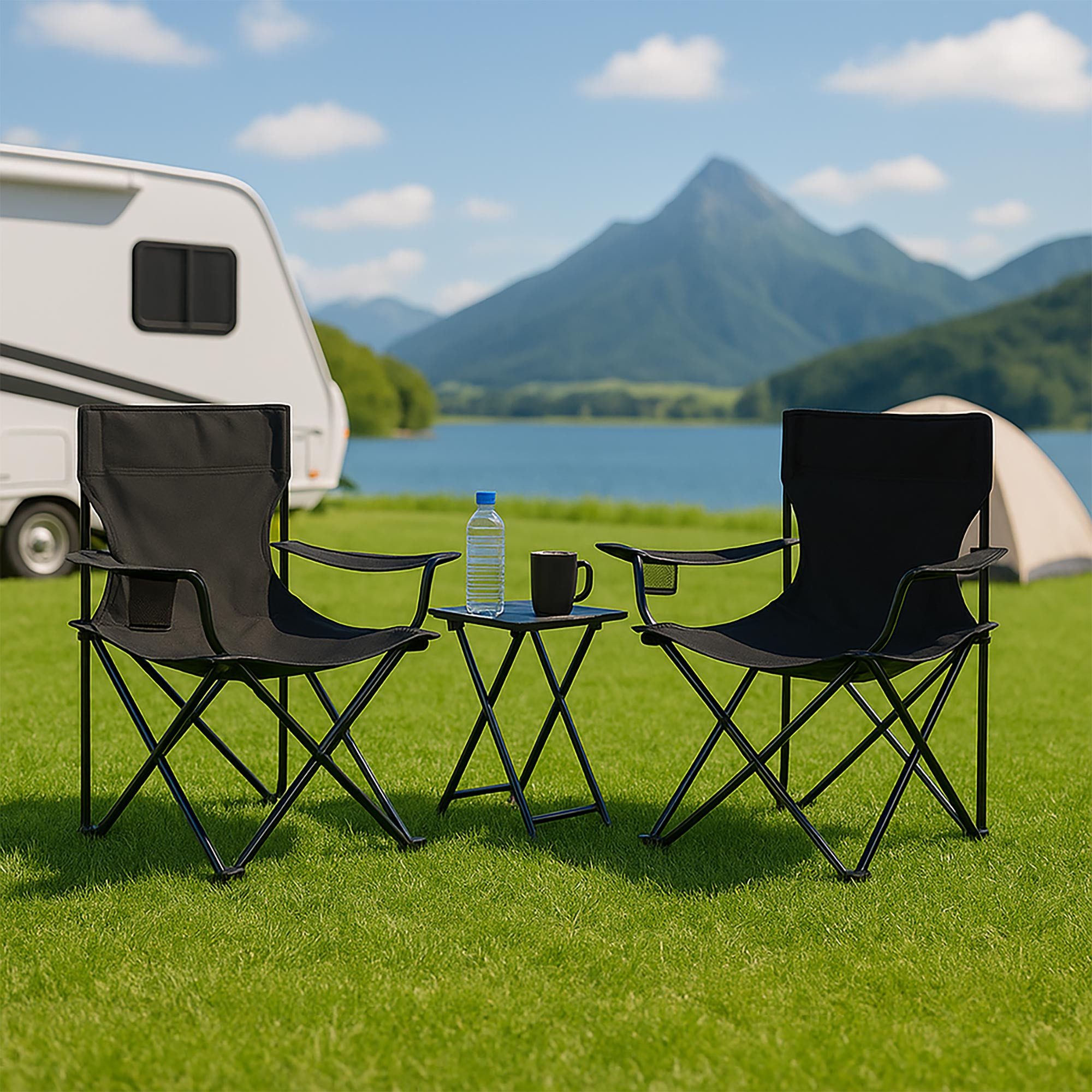 Raburg Campingstuhl Angelstuhl JOE in SCHWARZ, günstig online kaufen