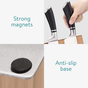 Navaris Magnet-Messerblock Messerhalter magnetisch aus Holz/Bambus - doppelseitig - unbestückt (1tlg)