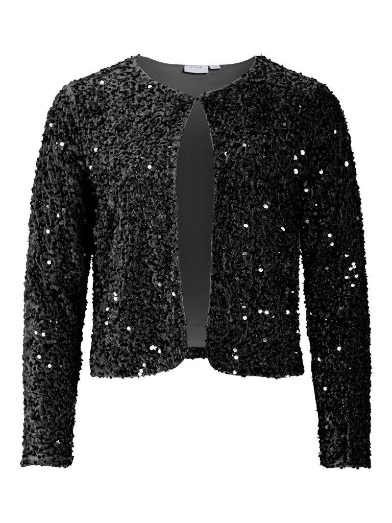 Vila Strickweste VIFAITH O-NECK L/S CARDIGAN Black Beauty