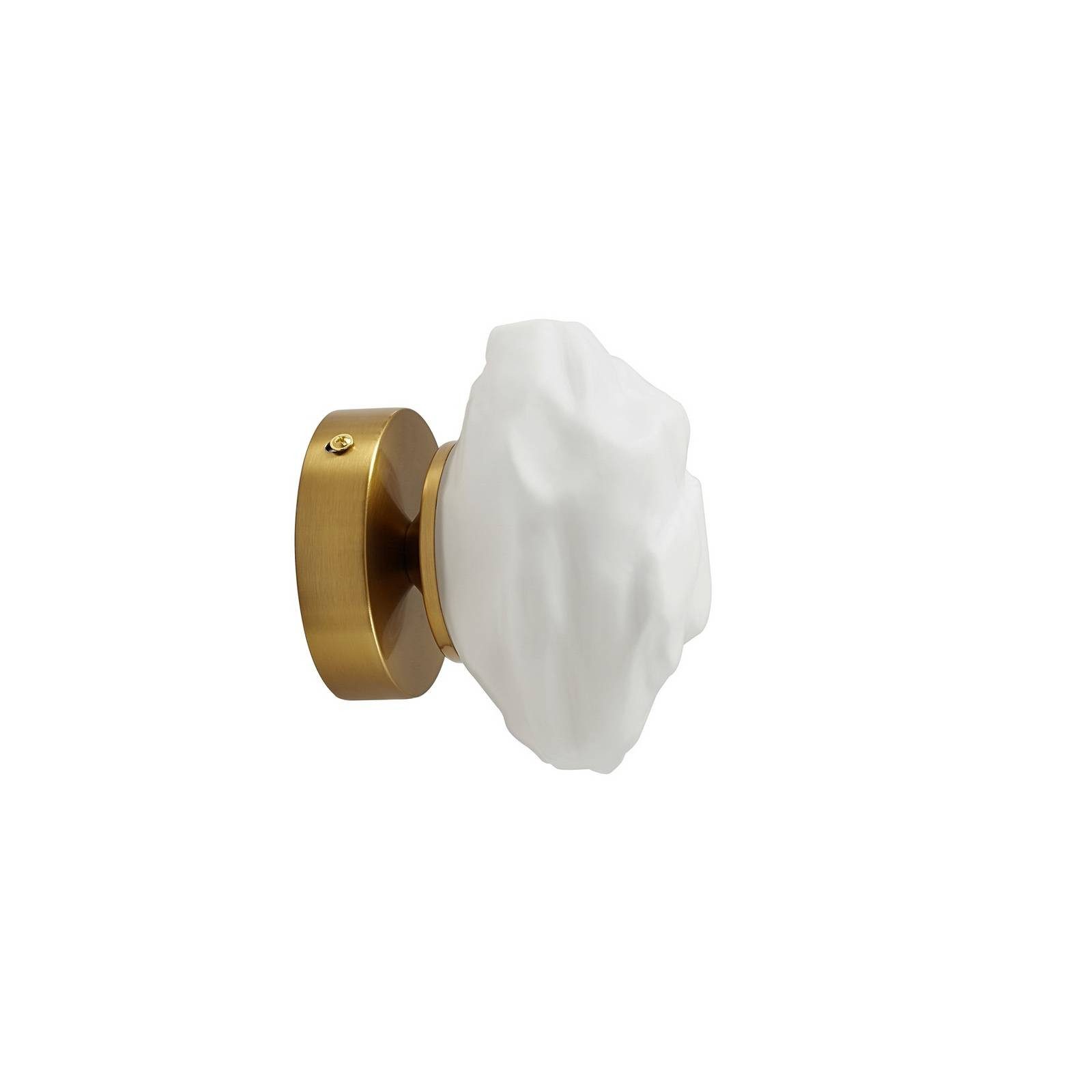 Lindby Wandleuchte Piatra, Glas Weiß IP20, 1 x 8 W LED
