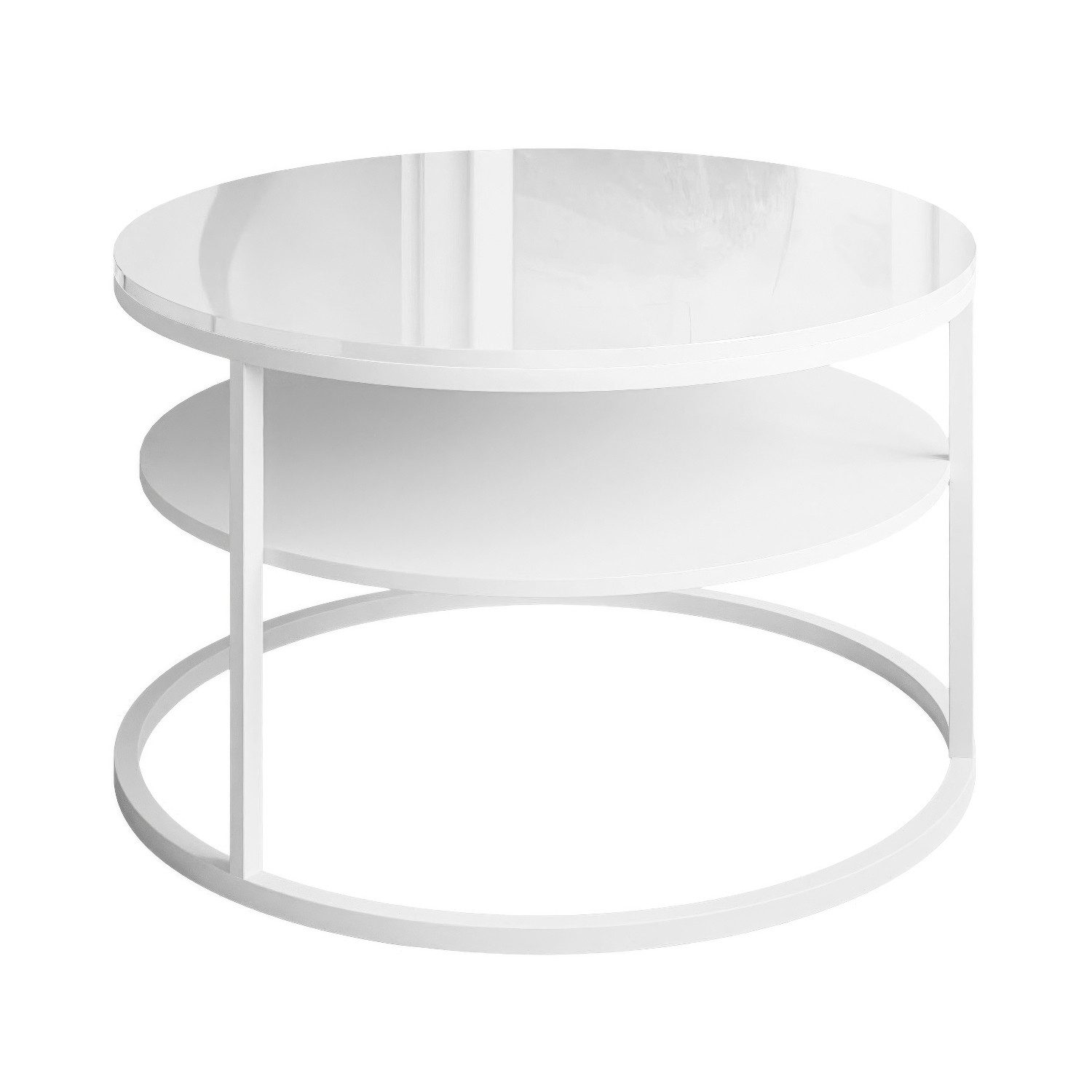 Lookway Couchtisch CIRI Hochglanz mit Ablage (1 Tisch), Durchmesser: ⌀70 cm günstig online kaufen