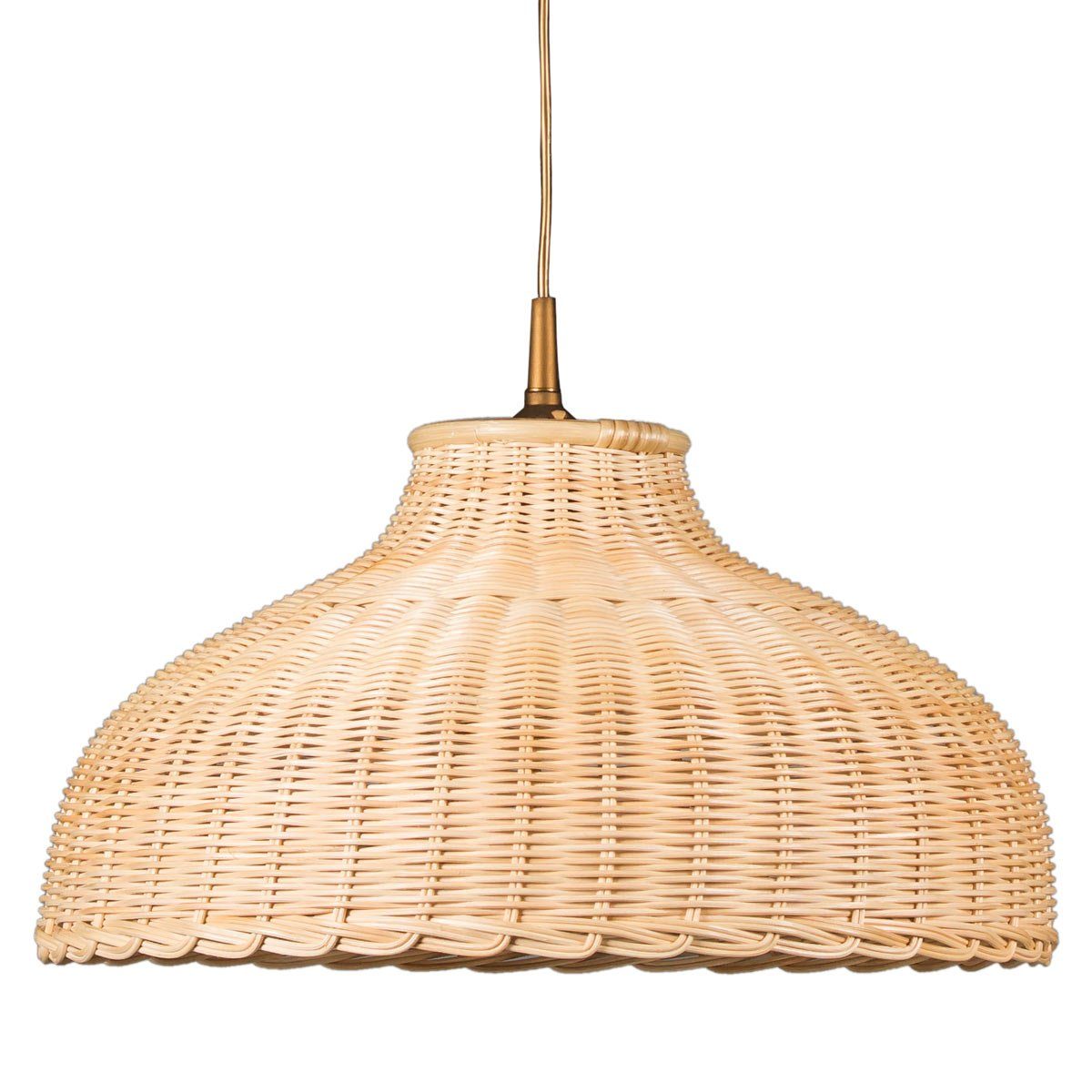 Helios Leuchten Pendelleuchte Rattan, Korblampe, Rattanlampe skandinavischer Stil, Boho Hängelampe, für Esstisch Küche Wohnzimmer, handgefertigtes Produkt natur