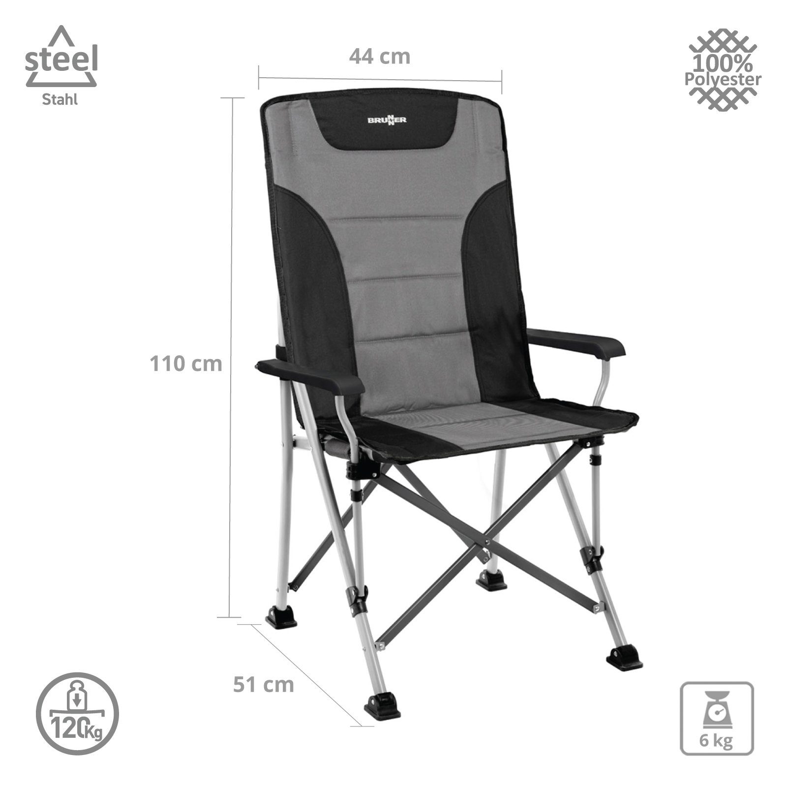 BRUNNER Campingstuhl Campingstuhl Hochlehner Raptor High günstig online kaufen