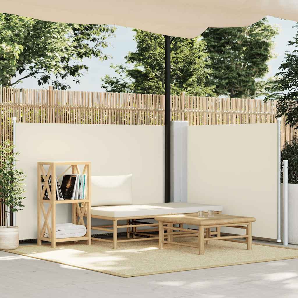 vidaXL Seitenmarkise Ausziehbare Seitenmarkise Cremeweiß 120 x 600 cm (1-St)