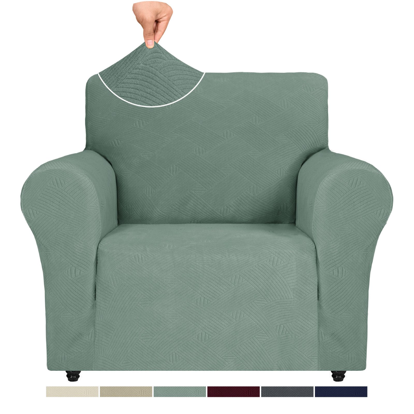 Agger Sofahusse Stretch Sofabezug, Sofa Überzug 1/2/3/4 Sitzer, Sofaschoner rutschfest, Elastisch Couch Überzug Mit Armlehnen, Sofaüberwurf Couch Überwurf