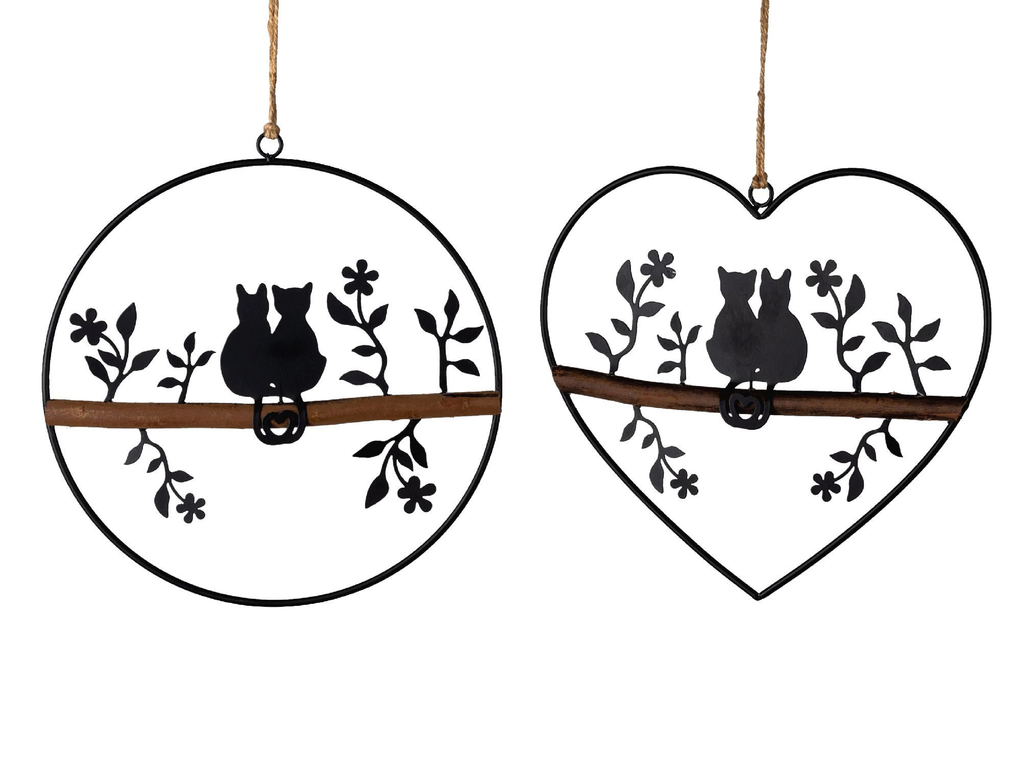 formano Hängedekoration Frühlingszeit, Farbe: Schwarz, Motiv: Katzen
