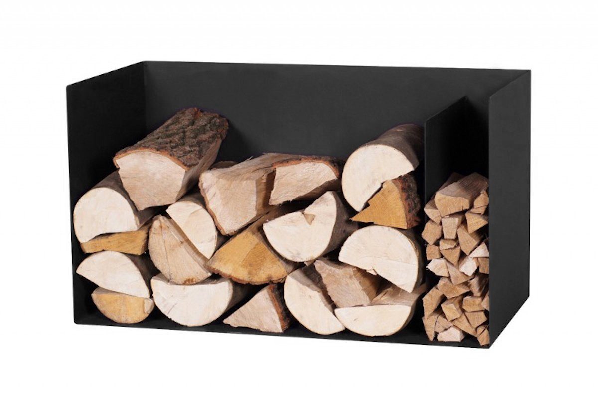 Markone Kaminholzregal Magnus Typ R126, Schwarz, Ofenregal mit Trennung für Holz, Kaminregal, Holzregal, Ofenregal, Trennung von Holz möglich – Bild 3 von 4