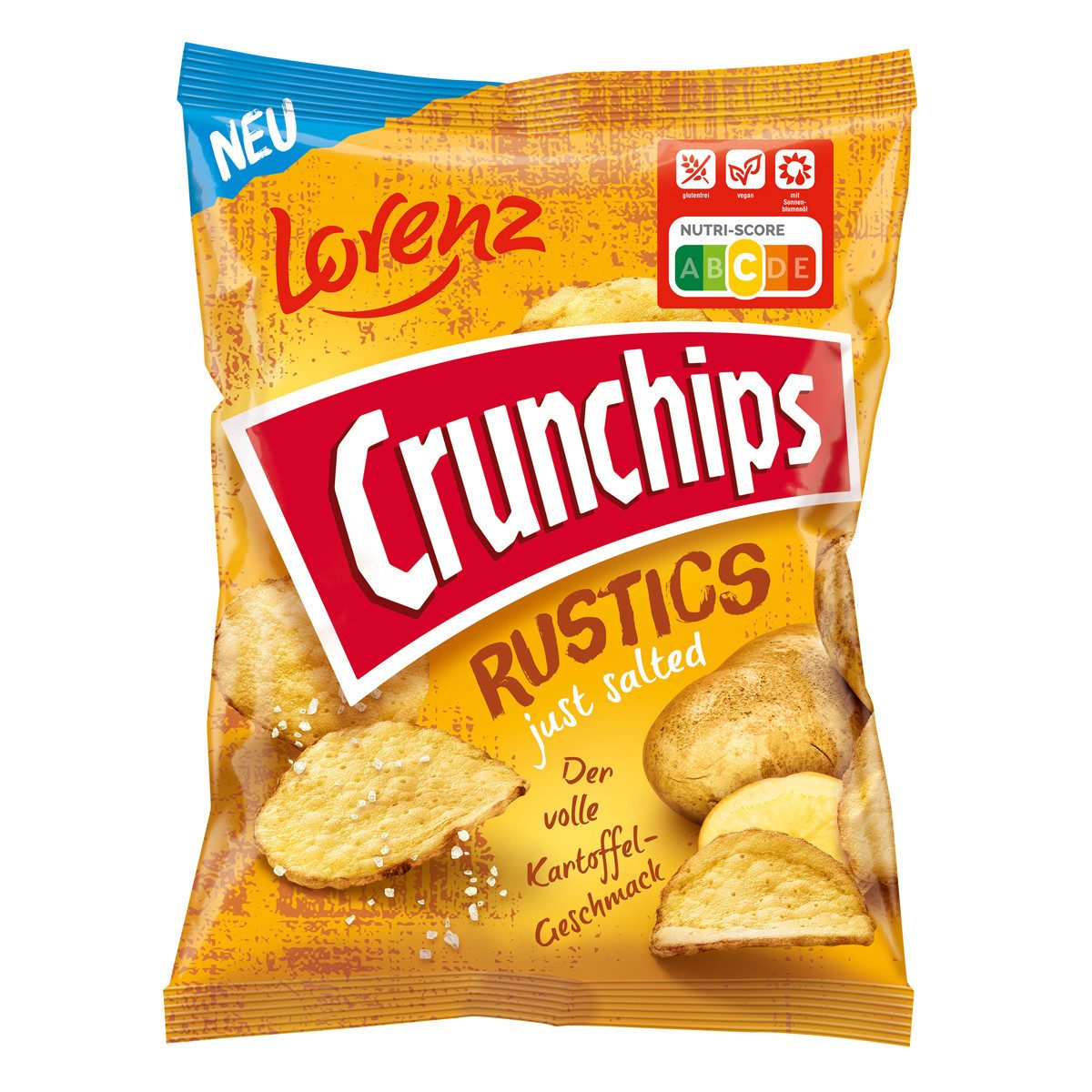 LORENZ Knabberei, Lorenz Crunchips Rustics Just Salted Kartoffel Chips mit Schale 110g