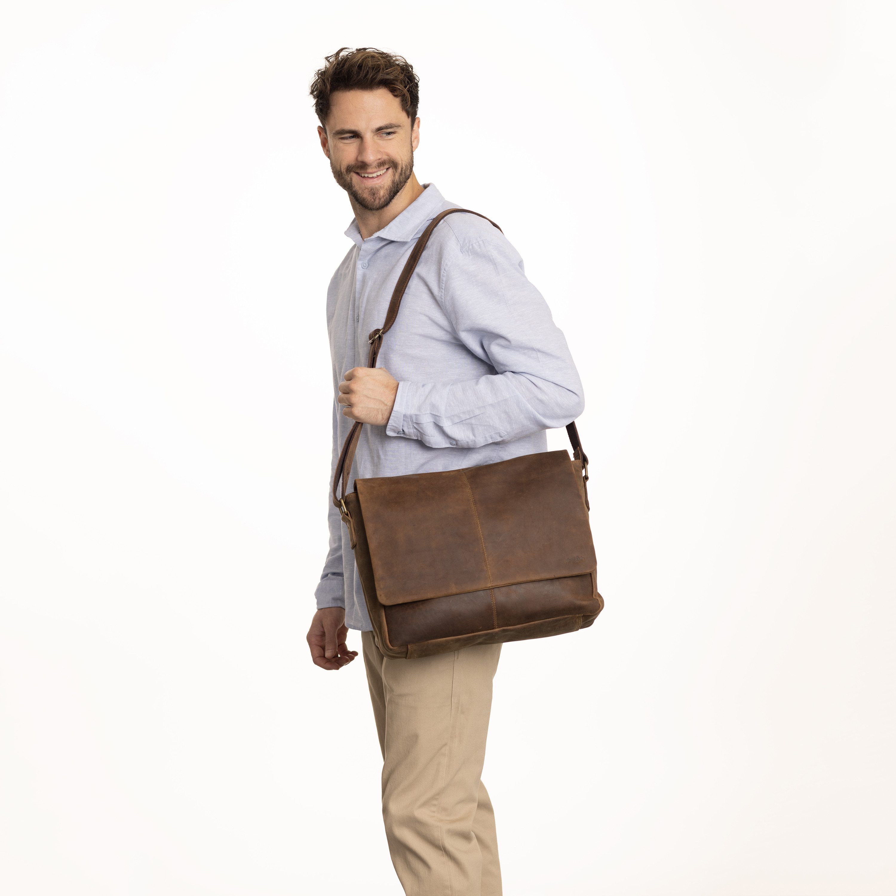 Gusti Leder Umhängetasche Gusti Leder Umhängetasche Reign Laptopfach (1-tlg)