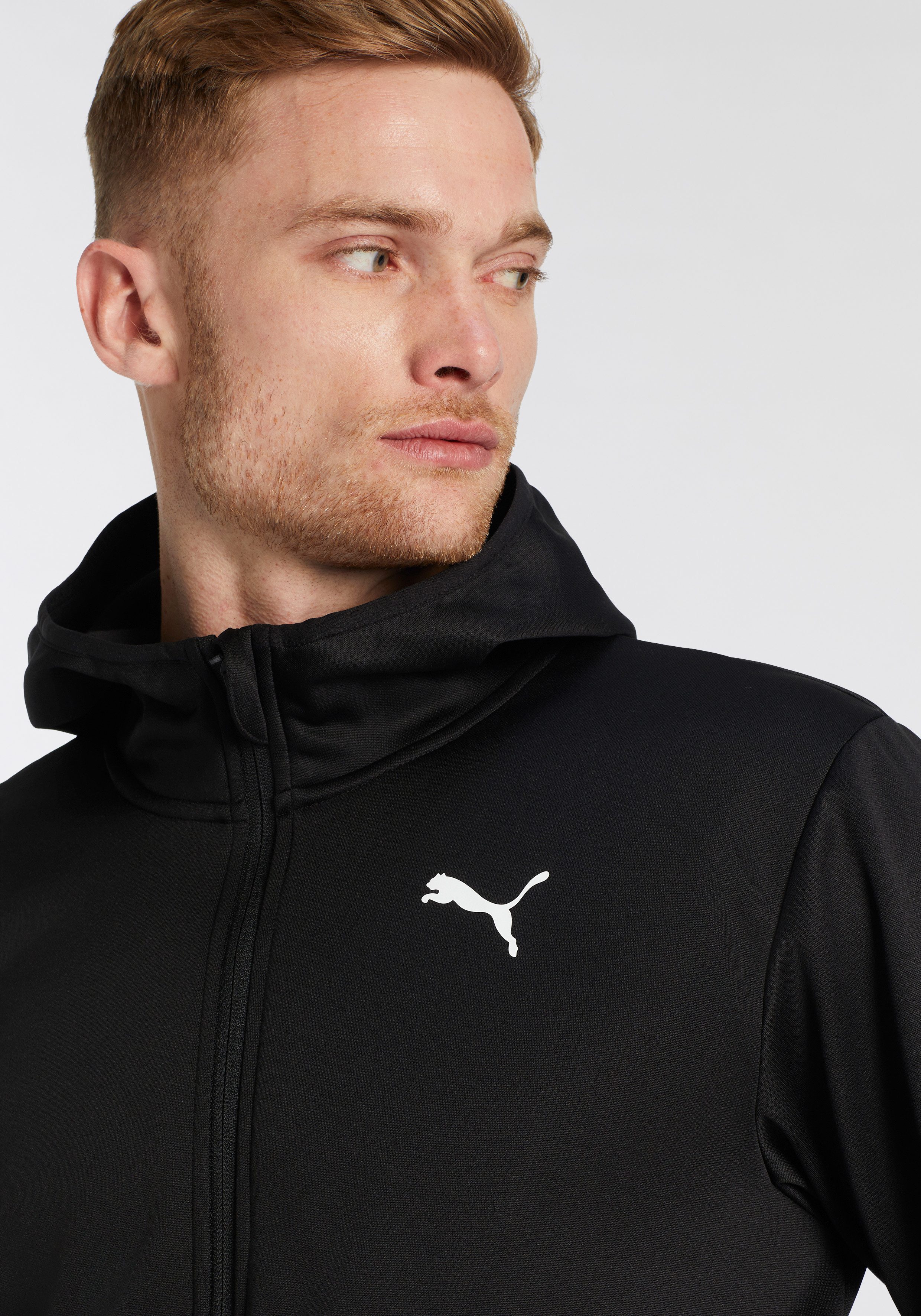 PUMA Trainingsjacke TRAIN ALL DAY PWRFLEECE FULL ZIP für Fitness-Workout, mit WarmCELL-Technologie, Slim Fit Passform