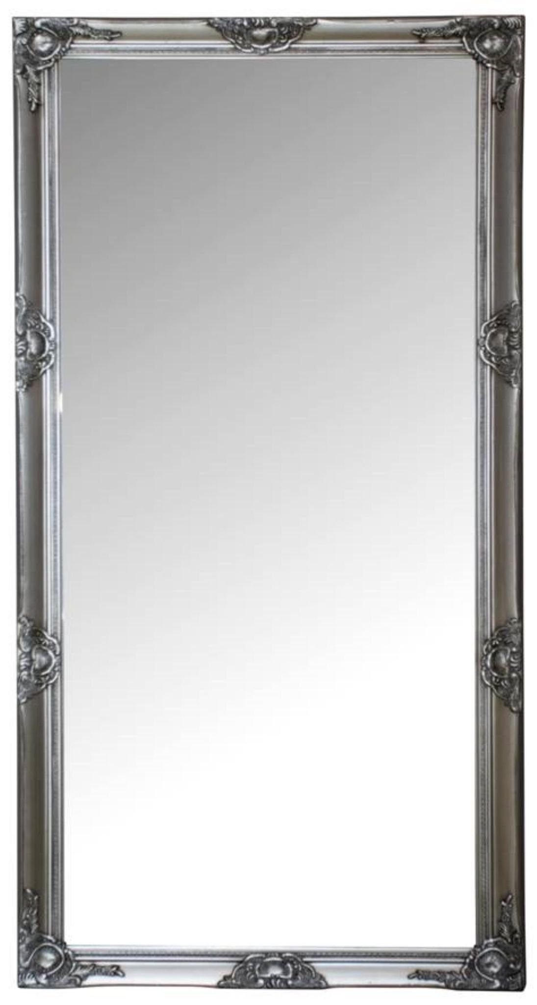 silber Spiegel silber Wandspiegel barock elbmöbel Stil Barock Spiegel: 132cm 132x72x7 cm Wandspiegel Holz,