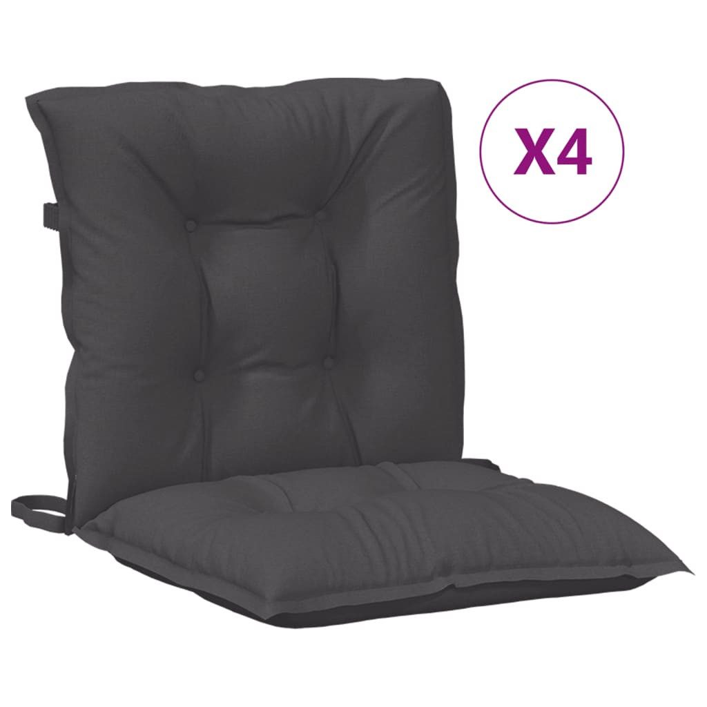 vidaXL Sitzauflage Niedriglehner-Auflagen 4 Stk Melange Anthrazit 100x50x7cm Stoff, (4 St)