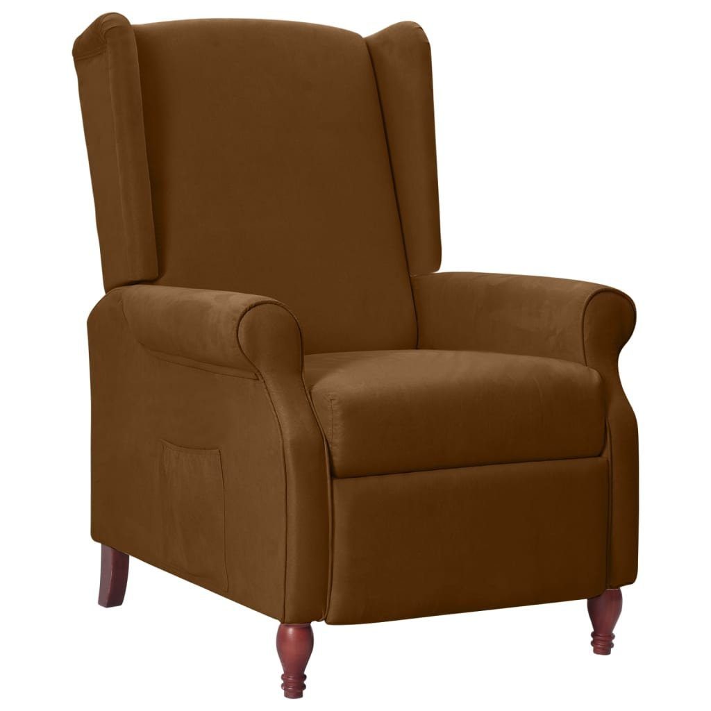 DOTMALL Relaxsessel Armsessel mit Holzbeine, verstellbare Sessel, für das Wohnzimmer Braun