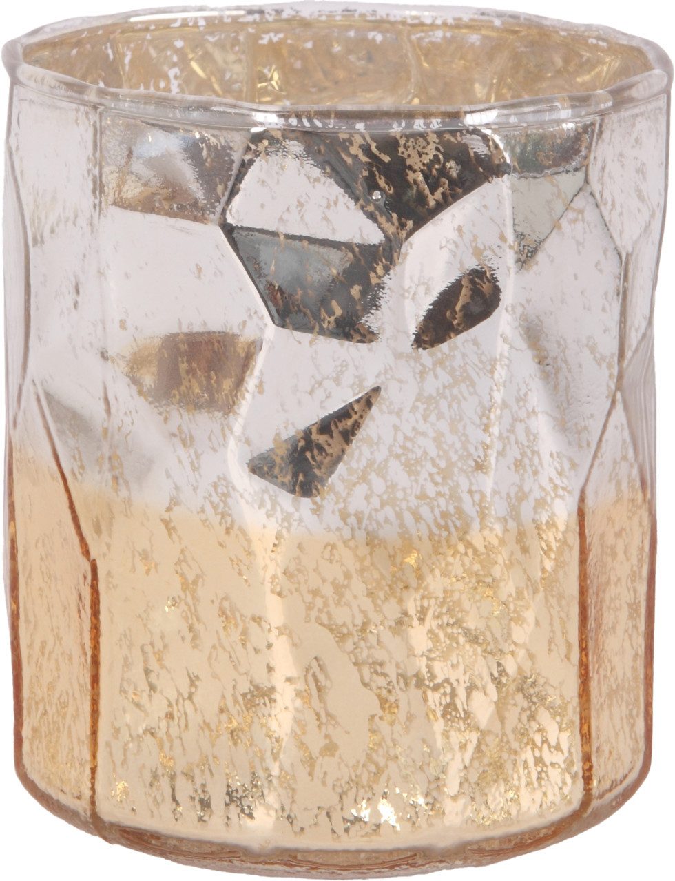 Trend Line Windlicht Windlicht Glas Ø 10 x 12 cm gold weiß