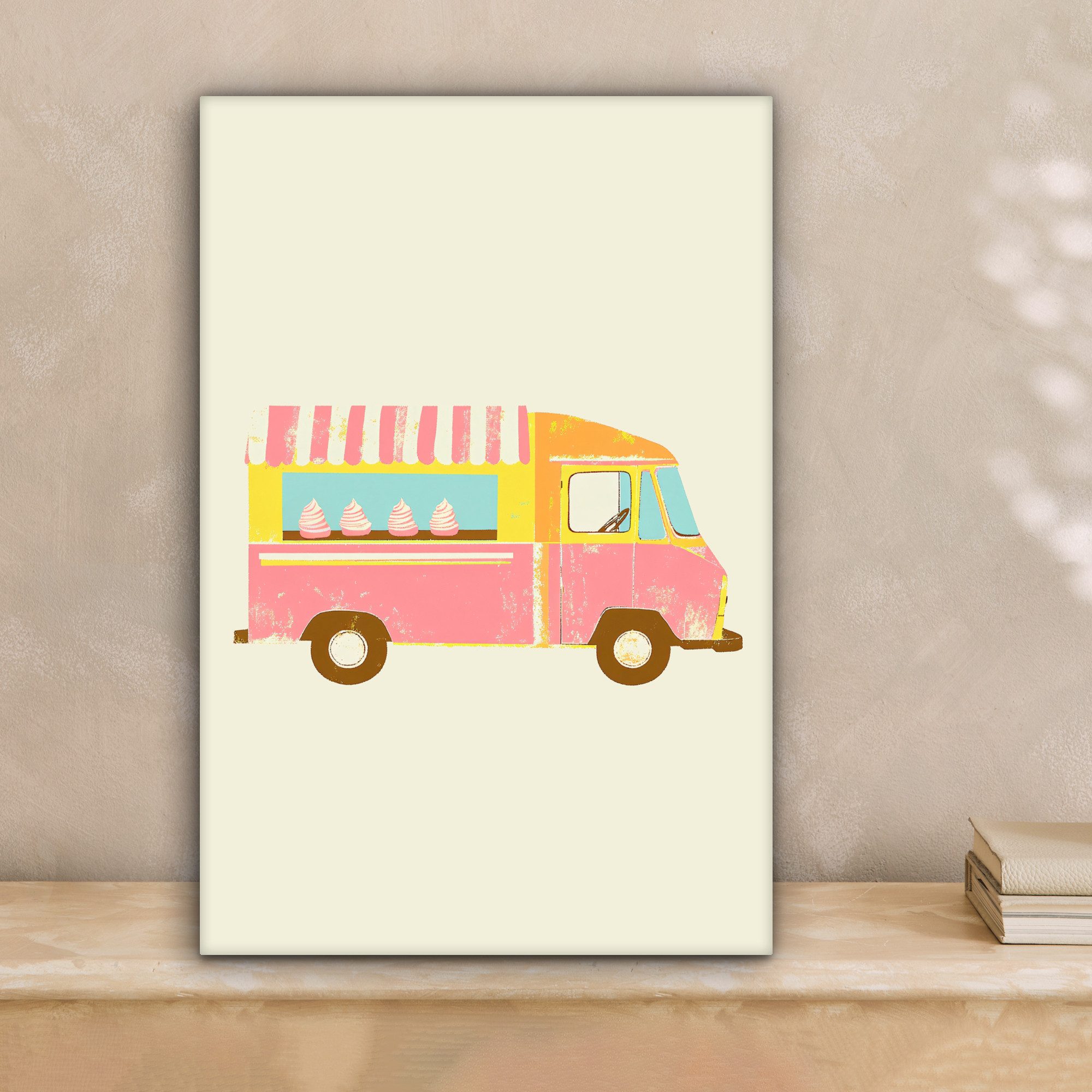 OneMillionCanvasses® Leinwandbild Eiscreme-Wagen - Retro - günstig online kaufen