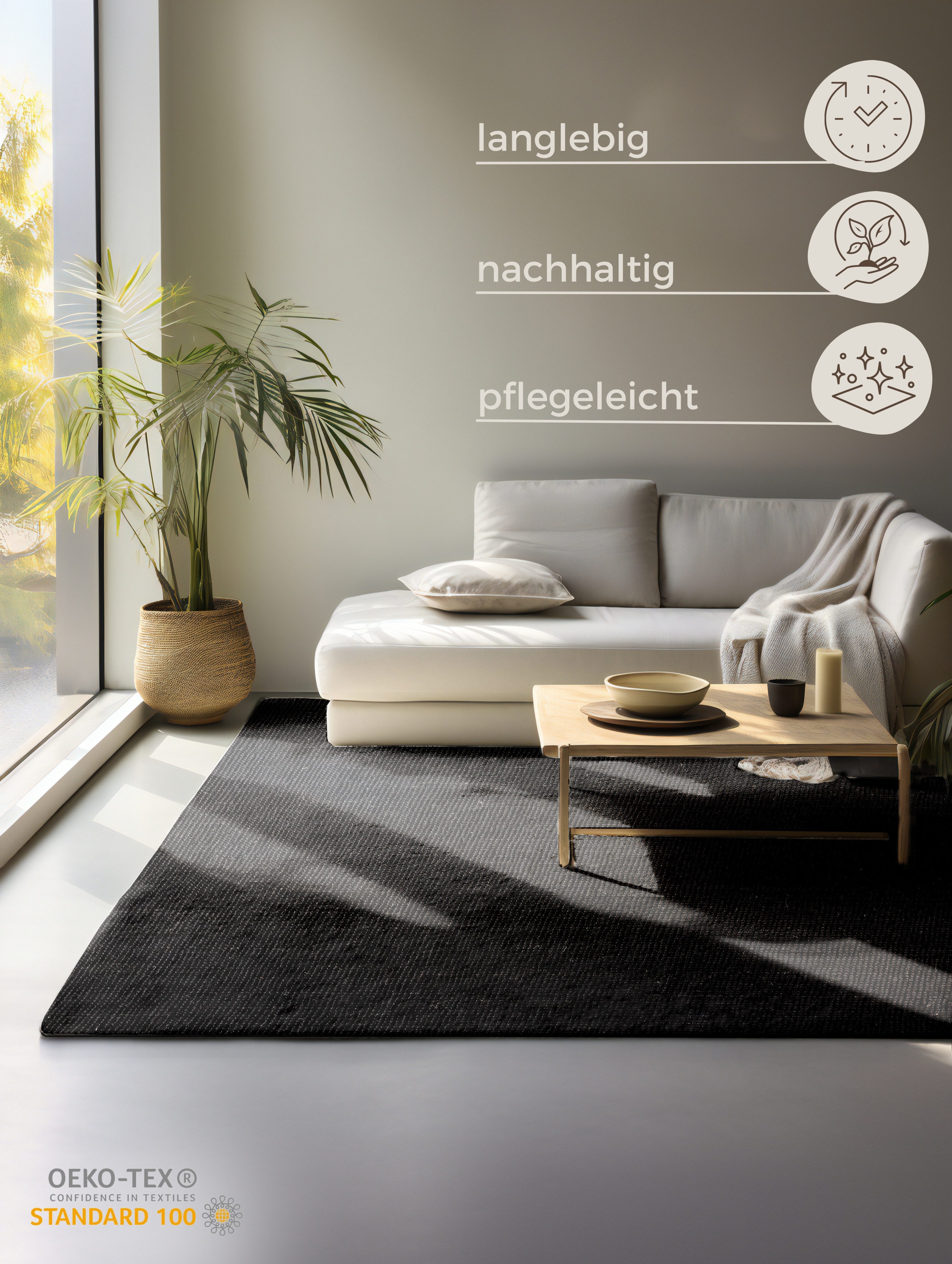 HANSE Home Teppich Jaipur Juteteppich, als Läufer und in Rund, rechteckig, Höhe: 10 mm, 100% Naturfaser, Wohnzimmer, Esszimmer, Schlafzimmer, GRS
