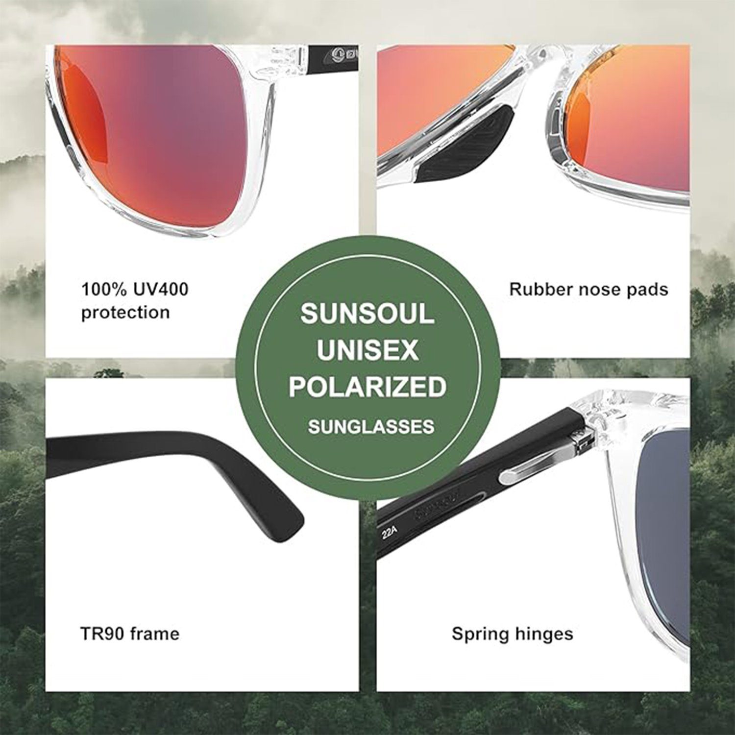 Unisex-Sonnenbrille Sonnenbrille Sunsoul Revo Polarisierte OLIGHT Rote oknife