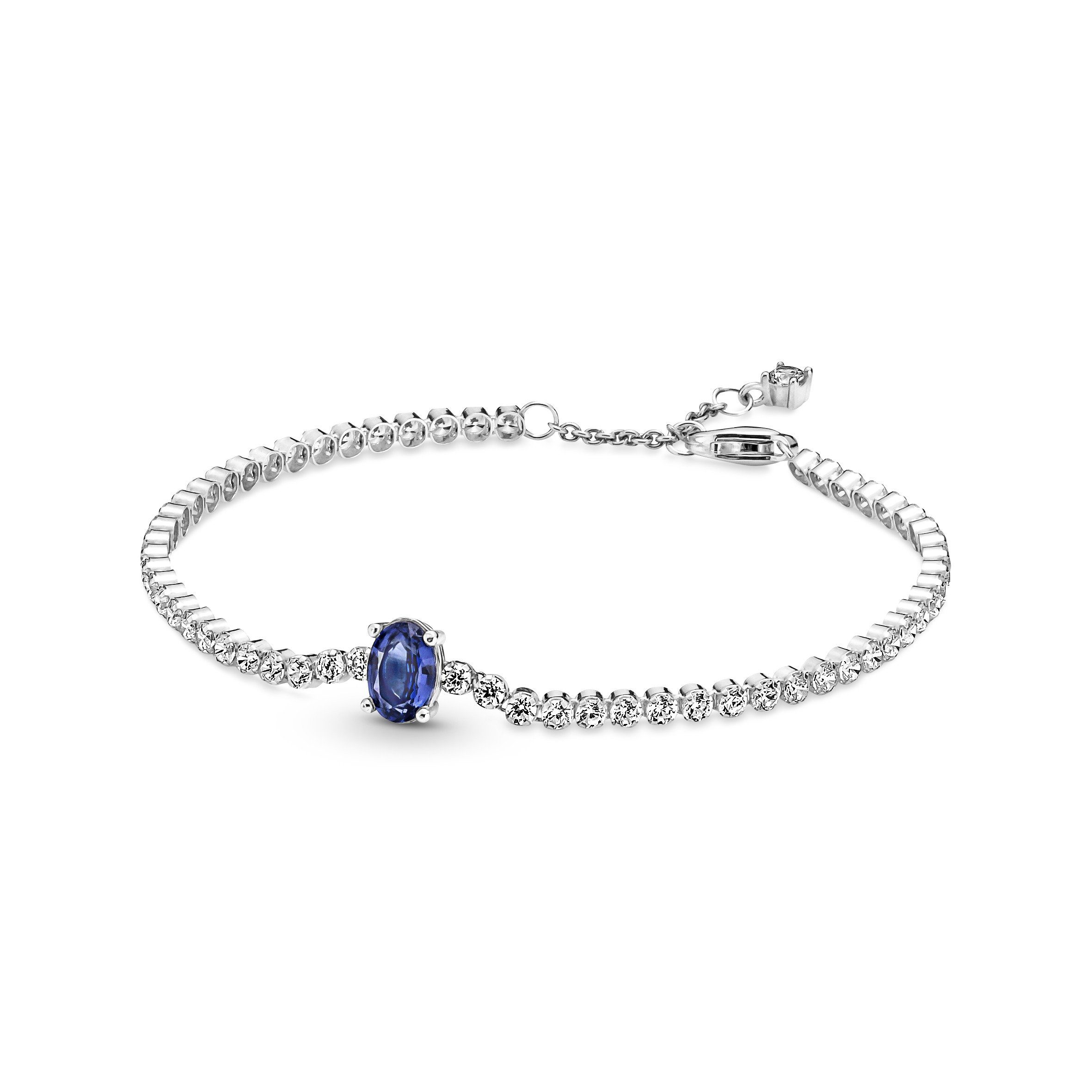 Pandora Wickelarmband Set Sparkling Pavé with blue chrystal Tennis silver Sterling Bracelet