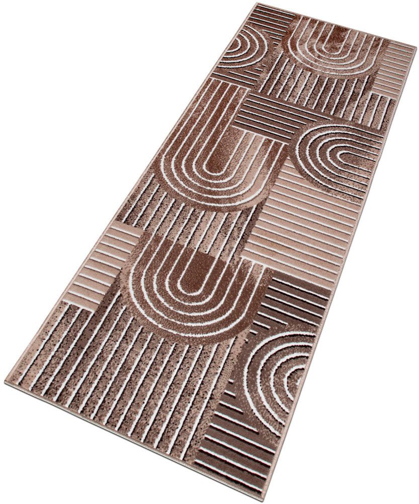 my home Läufer Lyssandra, rechteckig, Höhe: 8 mm, 3D-Effekt, softer Kurzflor, pflegeleicht, leichter Glanz, Scandi-Look