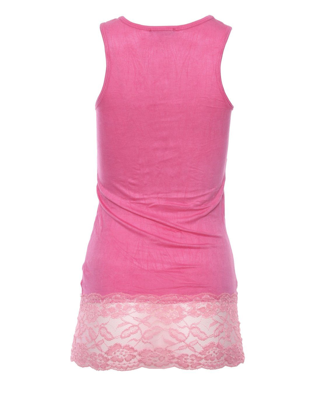 Spitzentop mit 0518 Trägertop Muse Spitzensaum pink