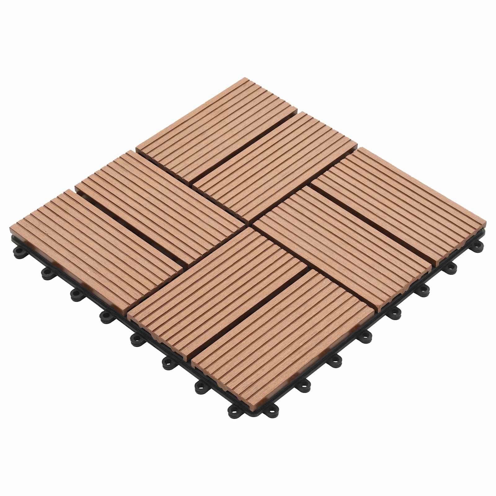 vidaXL Terrassendielen Terrassenfliese 11 stk. Braun 30 x 30 cm WPC, BxL: je 30x30 cm, (11-St)