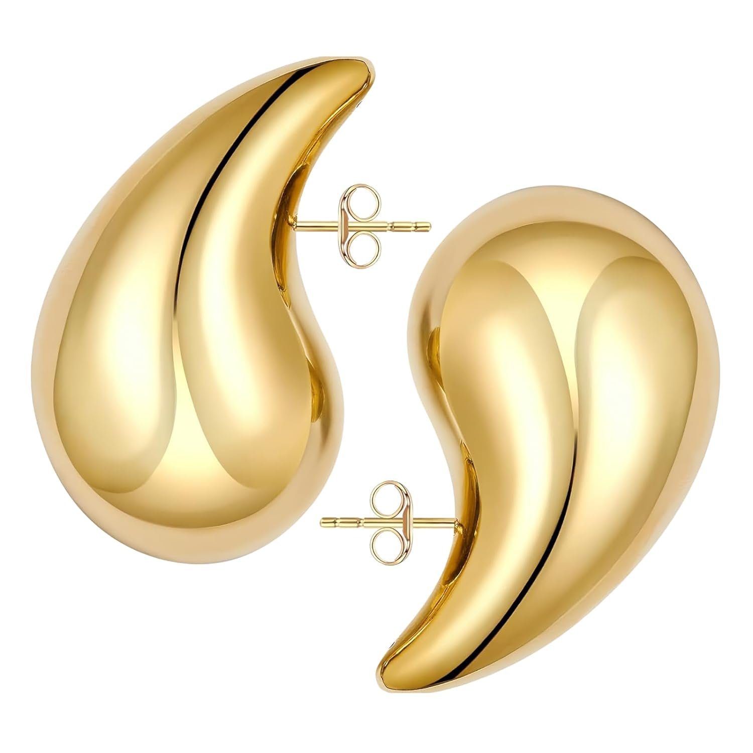 Mutoy Ohrstecker-Set Ohrringe,Waterdrop Goldene Ohrringe Damen,Ohrringe für Damen (Hypoallergen 18k vergoldete Ohrringe für Frauen, Ohrringe Gold Modeschmuck für Frauen und Mädchen)