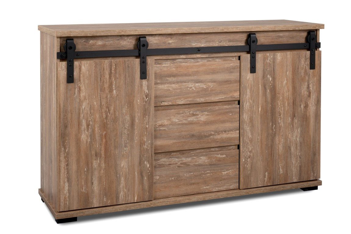 Finori Sideboard Kommode Marrakesch mit Schubkästen, Valhalla Eiche / Milford Kiefer