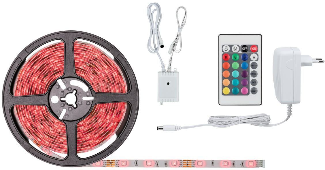 Paulmann LED-Streifen 20W, RGB FN Weiß Strip, 1-flammig, 230/12V, DC, Set SimpLED 5m, Kst Metall