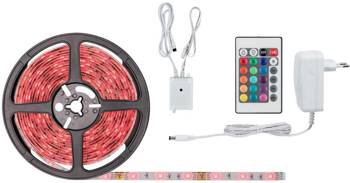 Paulmann LED-Streifen FN SimpLED Strip, 1-flammig, Set 5m, RGB 20W, 230/12V, DC, Weiß Metall, Kst