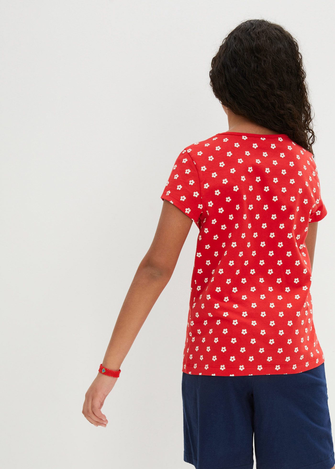 bonprix T-Shirt (Packung, 2-tlg., 2) 2er Pack, bedruckt und mit Allover-Muster