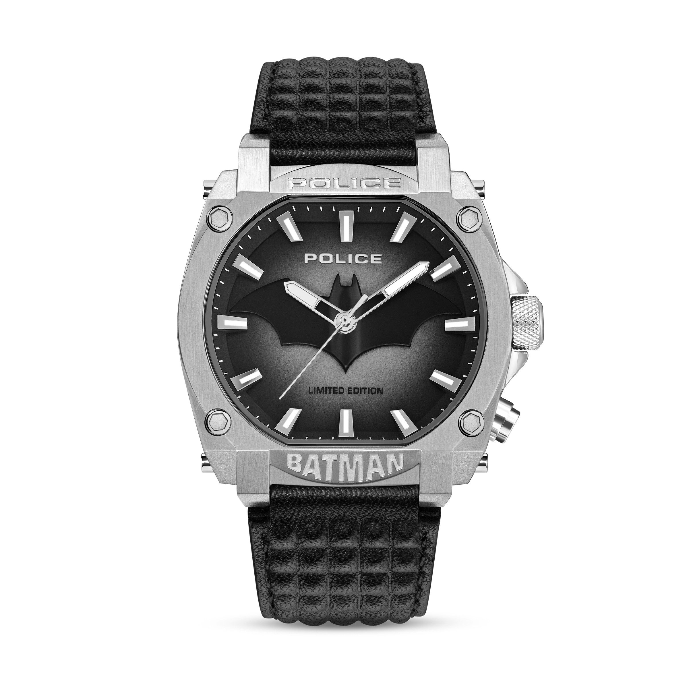 Police Quarzuhr Batman PEWGD0022603, Armbanduhr, Herrenuhr, Lederarmband, analog