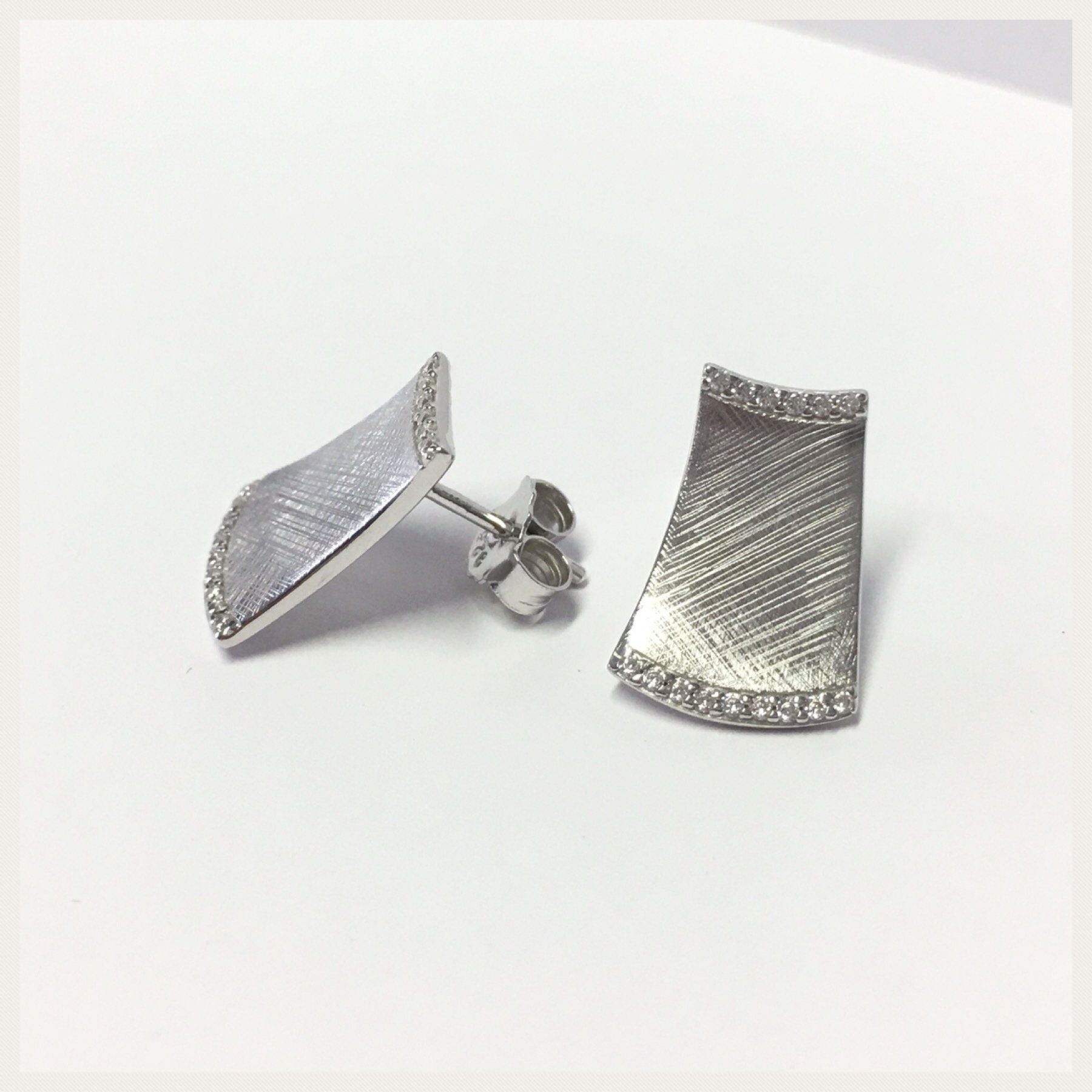 Edelschmiede925 Ohrstecker-Set Edelschmiede925 schlichte Ohrstecker 925 Silber rhod mit Zirkonia