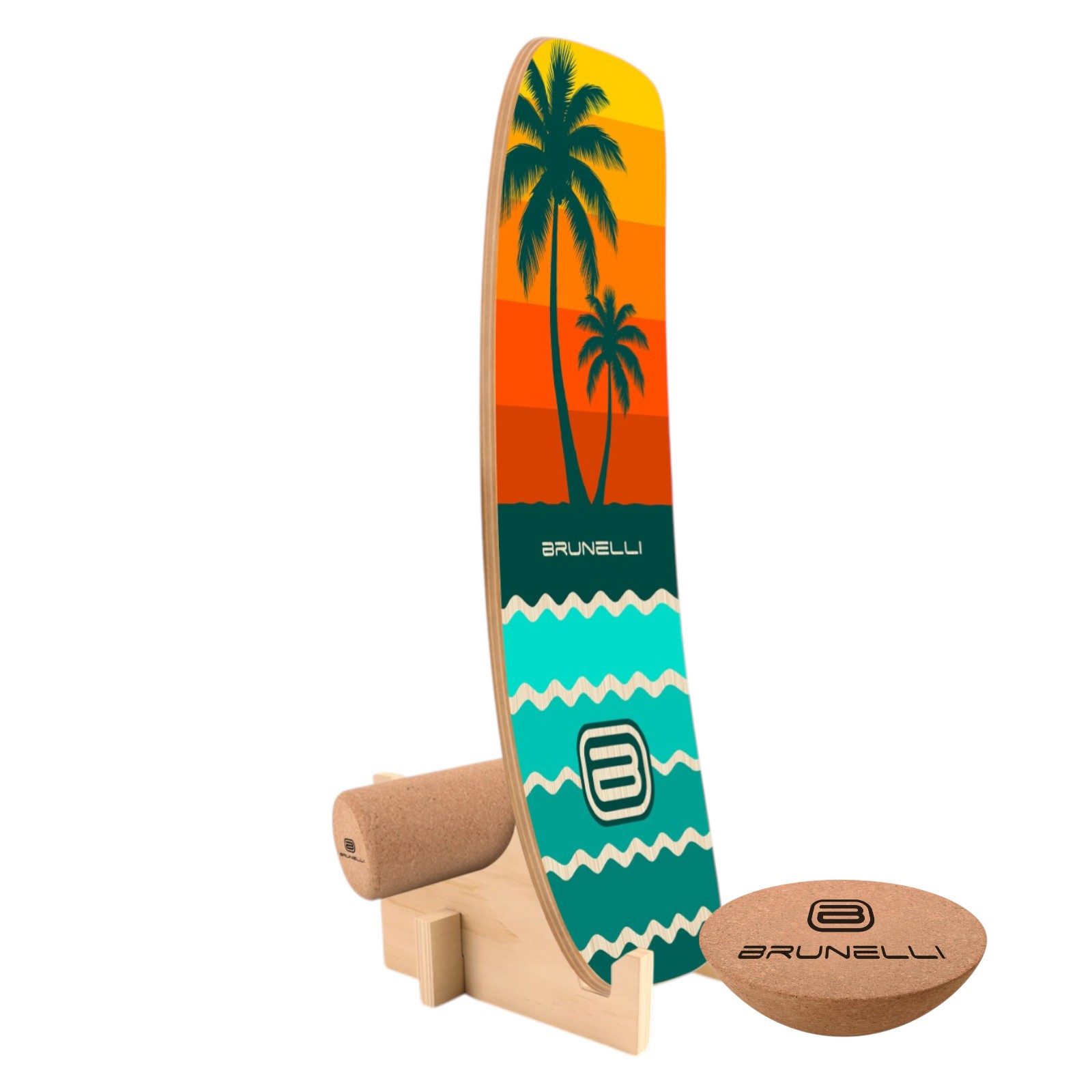 Brunelli Balanceboard Brunelli Balance Board Komplettset Balanceboard Halbkugel Korkrolle