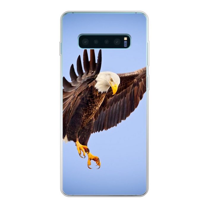 MuchoWow Handyhülle Ein Weißkopfseeadler am blauen Himmel Phone Case Handyhülle Samsung Galaxy S10+ Silikon Schutzhülle