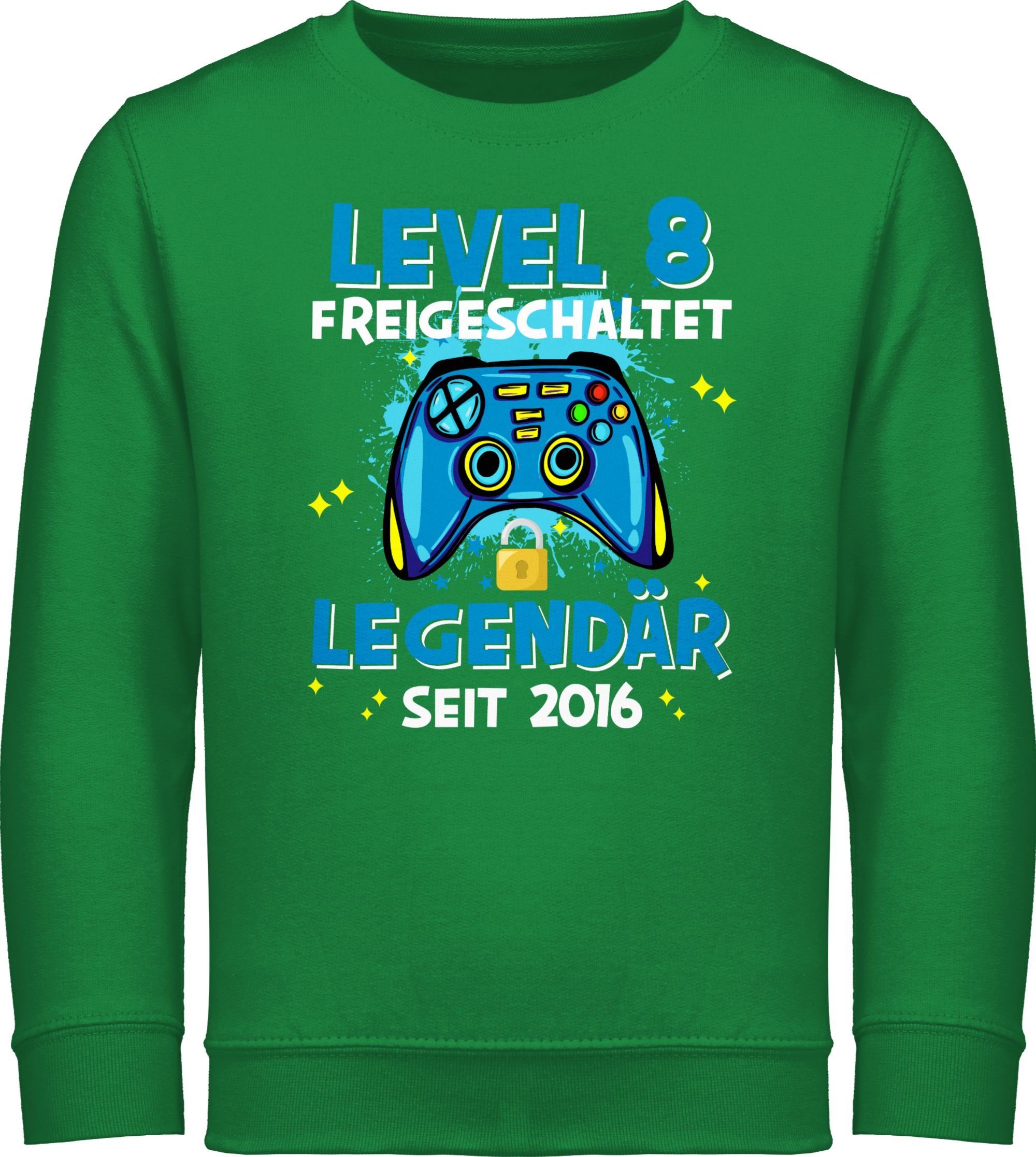 Shirtracer Sweatshirt Level 8 freigeschaltet Legendär seit 2016 8. Geburtstag